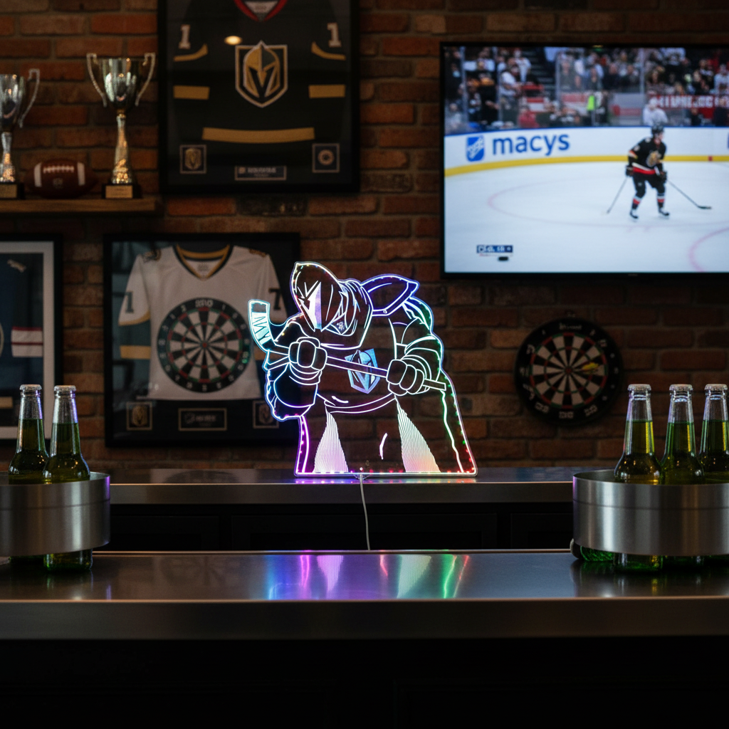 Vegas Golden Knights NHL Neon LED Sign with Dynamic RGB Colors