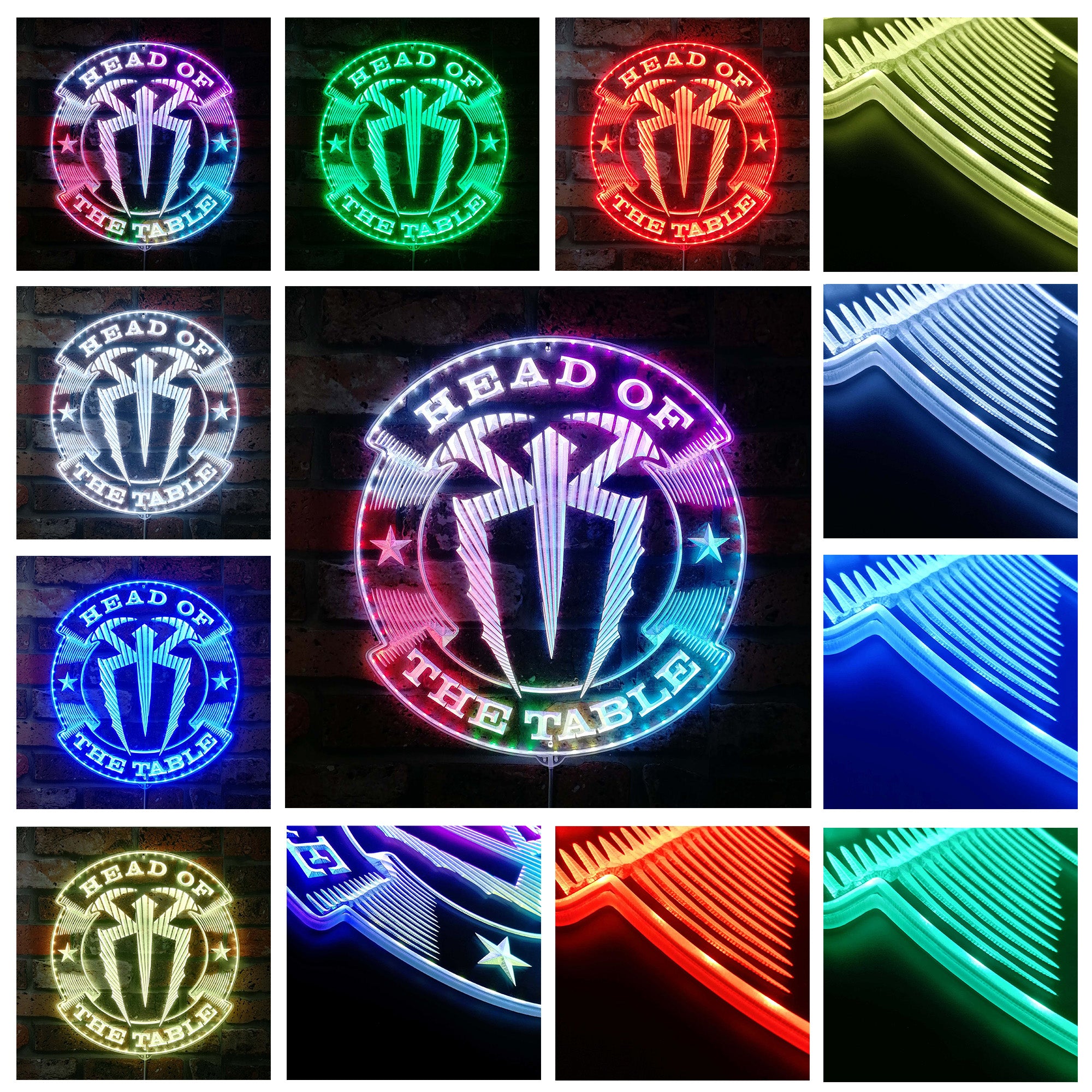 WWE Roman Reigns Dynamic RGB Edge Lit LED Sign