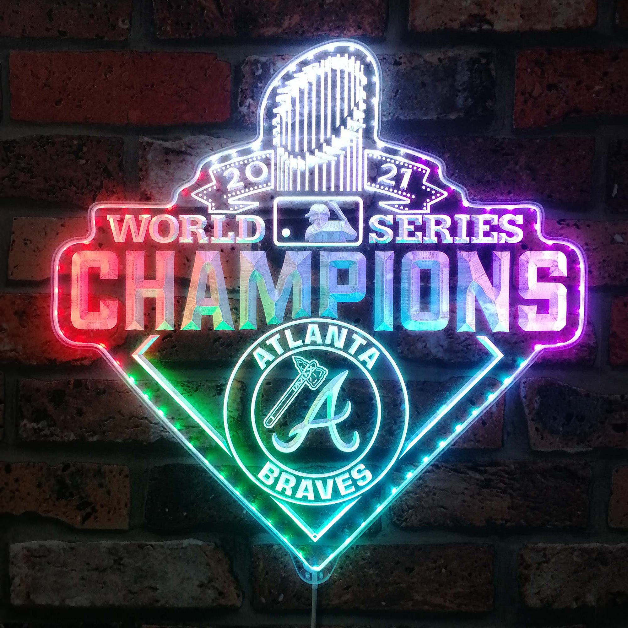 Atlanta Braves 2021 world champions Dynamic RGB Edge Lit LED Sign ...