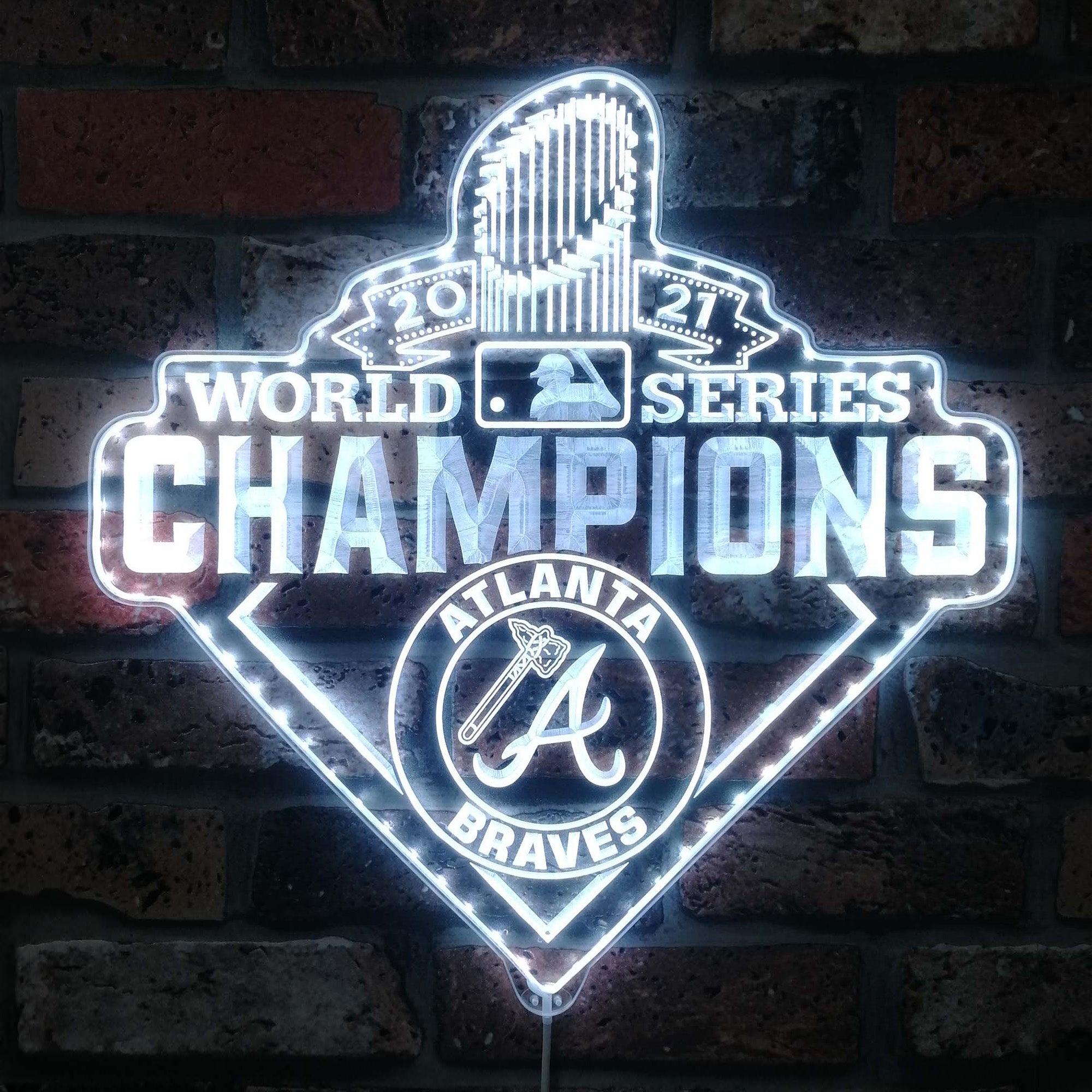 Atlanta Braves 2021 world champions Dynamic RGB Edge Lit LED Sign