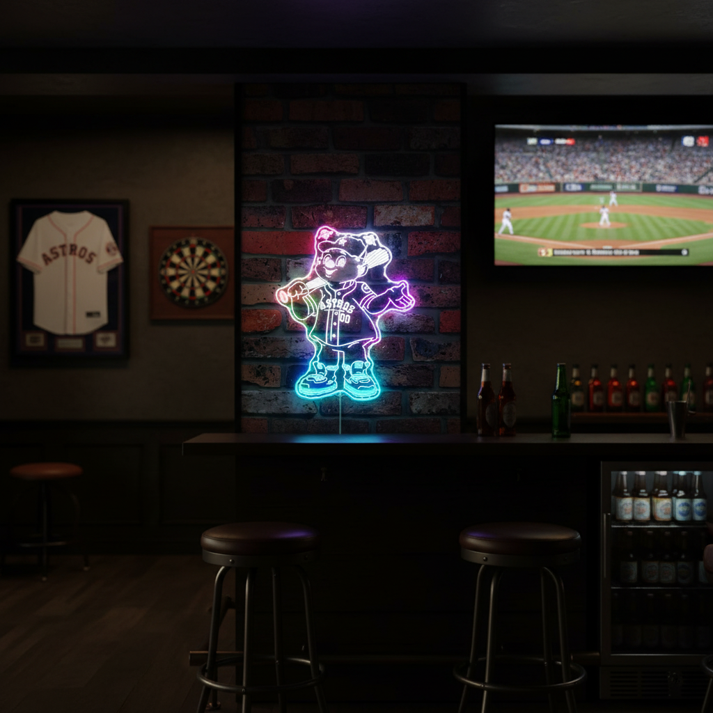 Houston Astros mlb logo Neon LED Sign with Dynamic RGB Colors