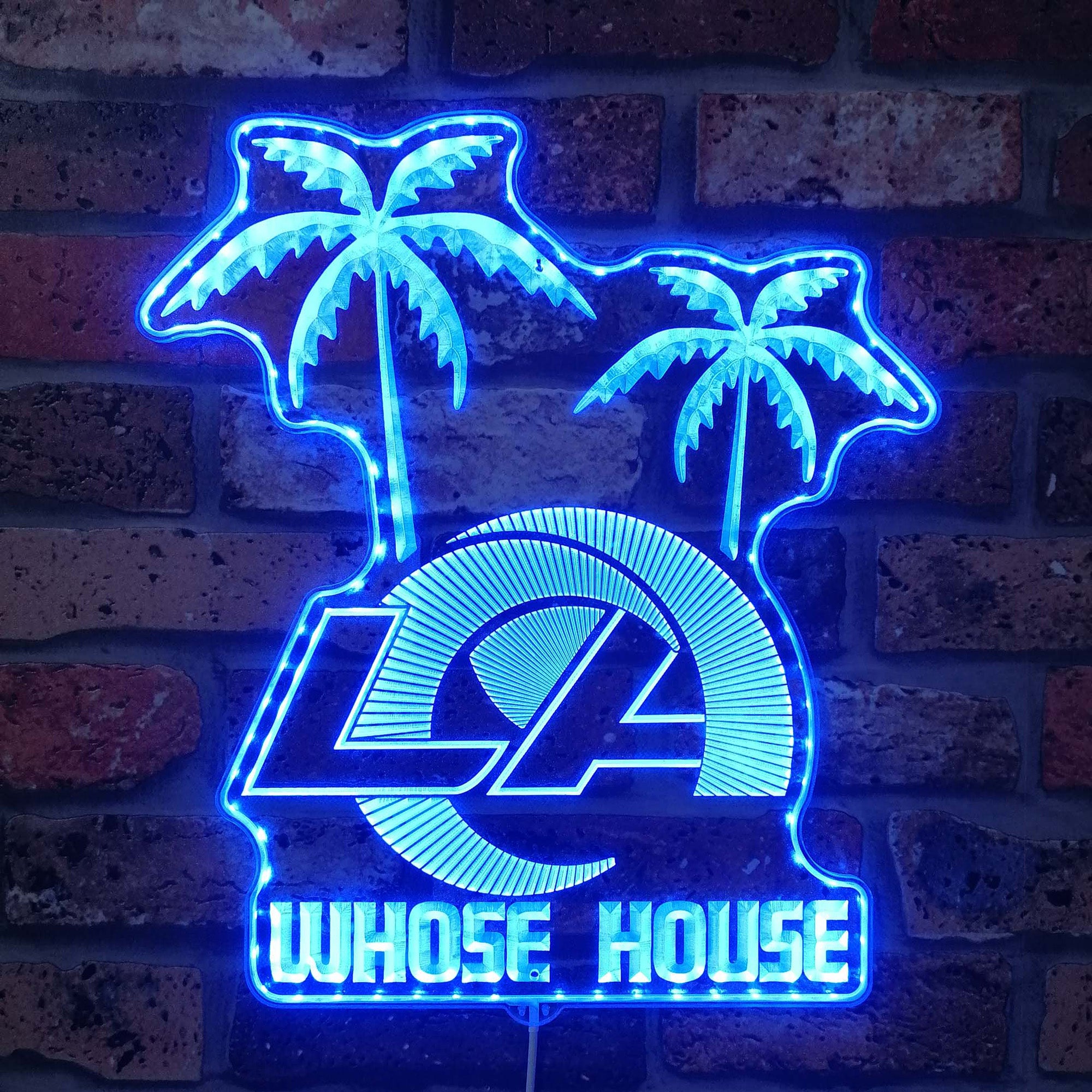 Los Angeles Rams Whose House Dynamic RGB Edge Lit LED Sign