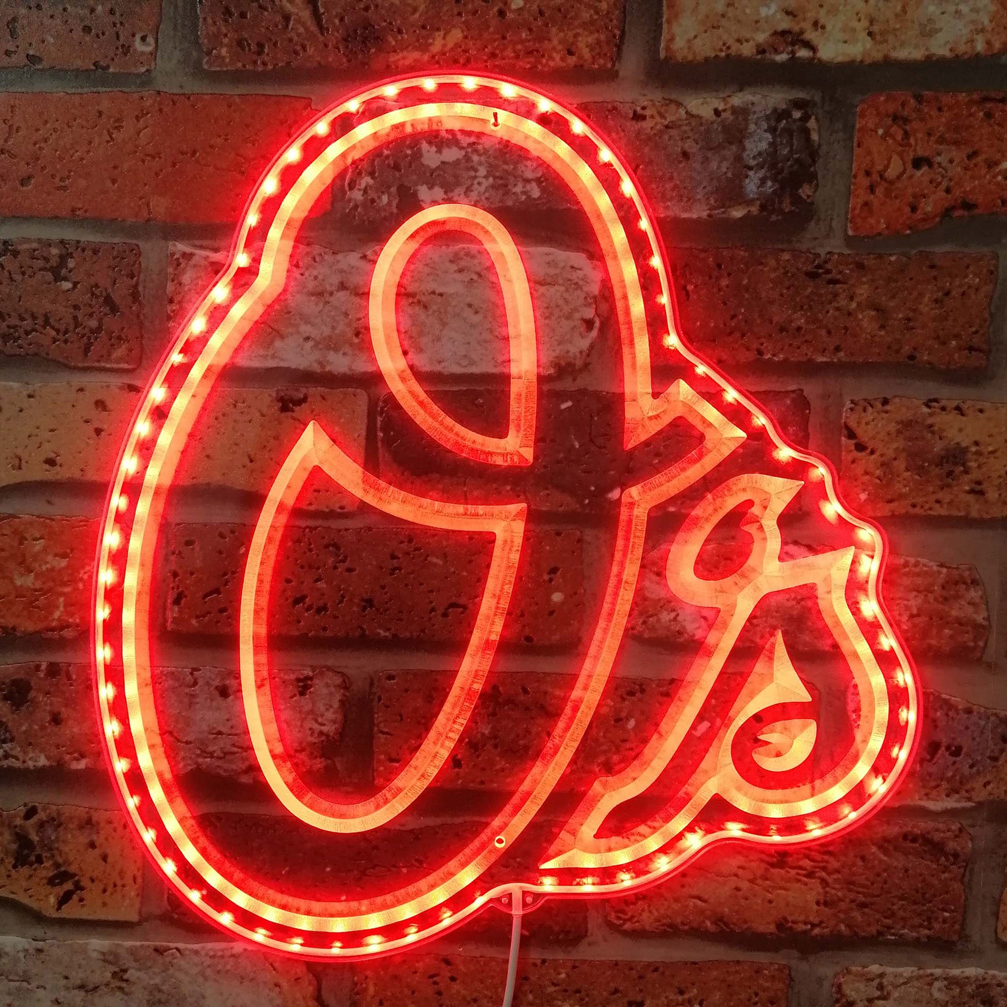 Baltimore Orioles Signature O Letter Dynamic RGB Edge Lit LED Sign