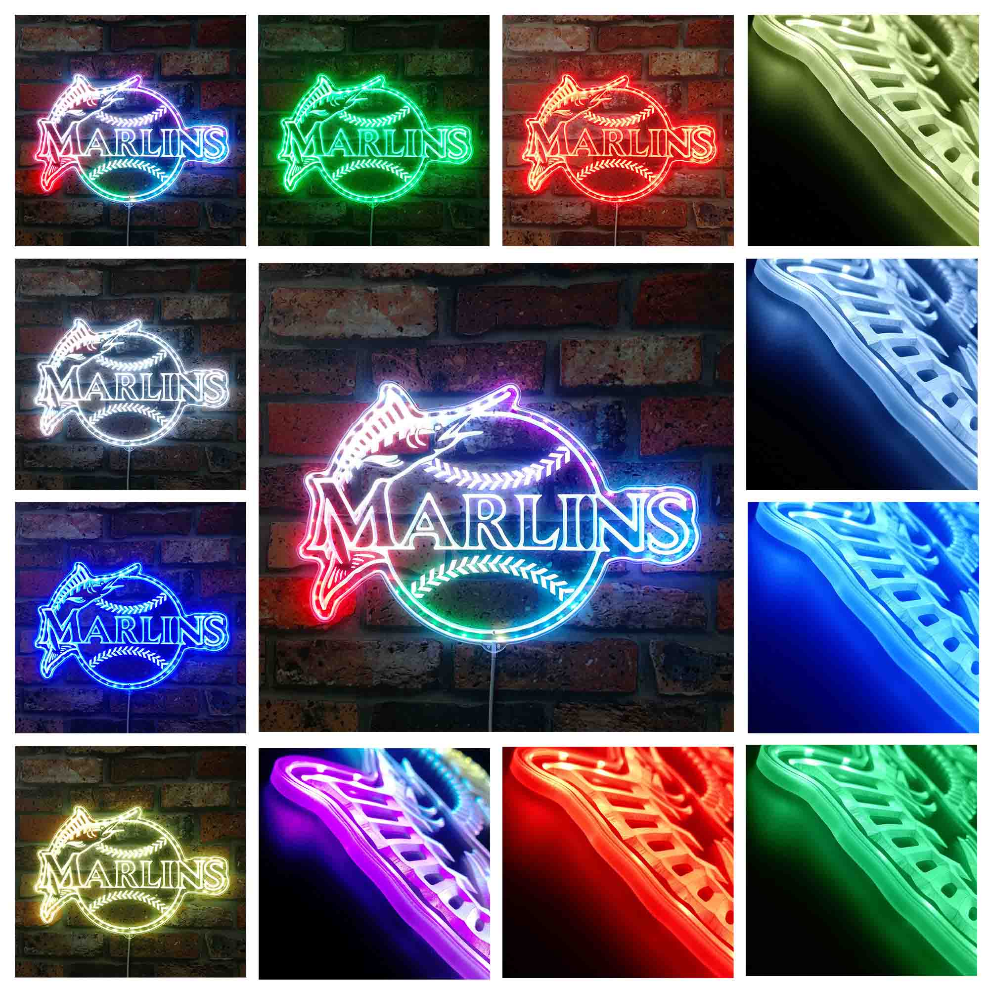 Miami Marlins Dynamic RGB Edge Lit LED Sign