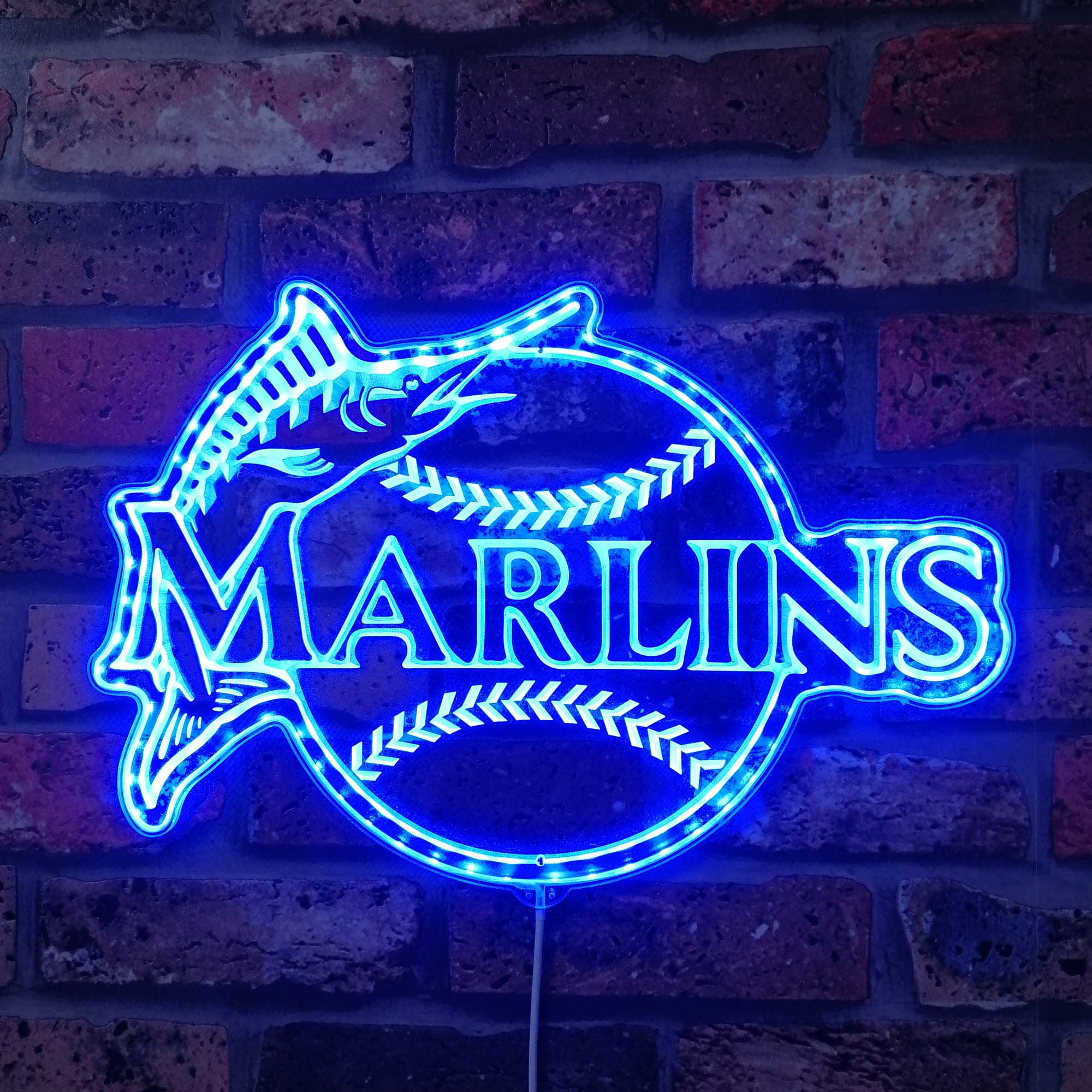 Miami Marlins Dynamic RGB Edge Lit LED Sign