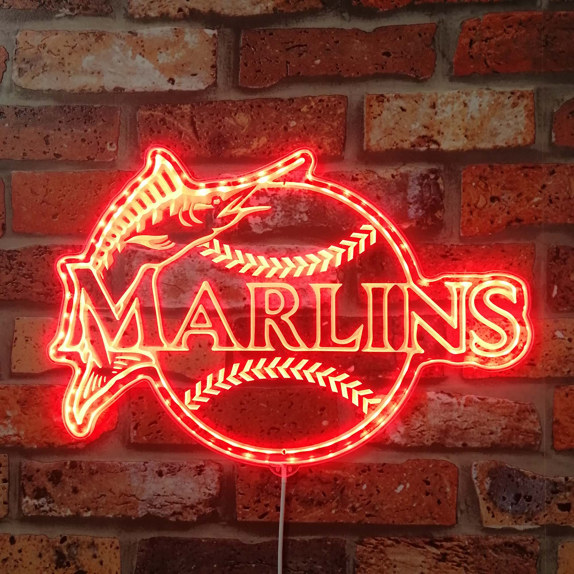 Miami Marlins Dynamic RGB Edge Lit LED Sign