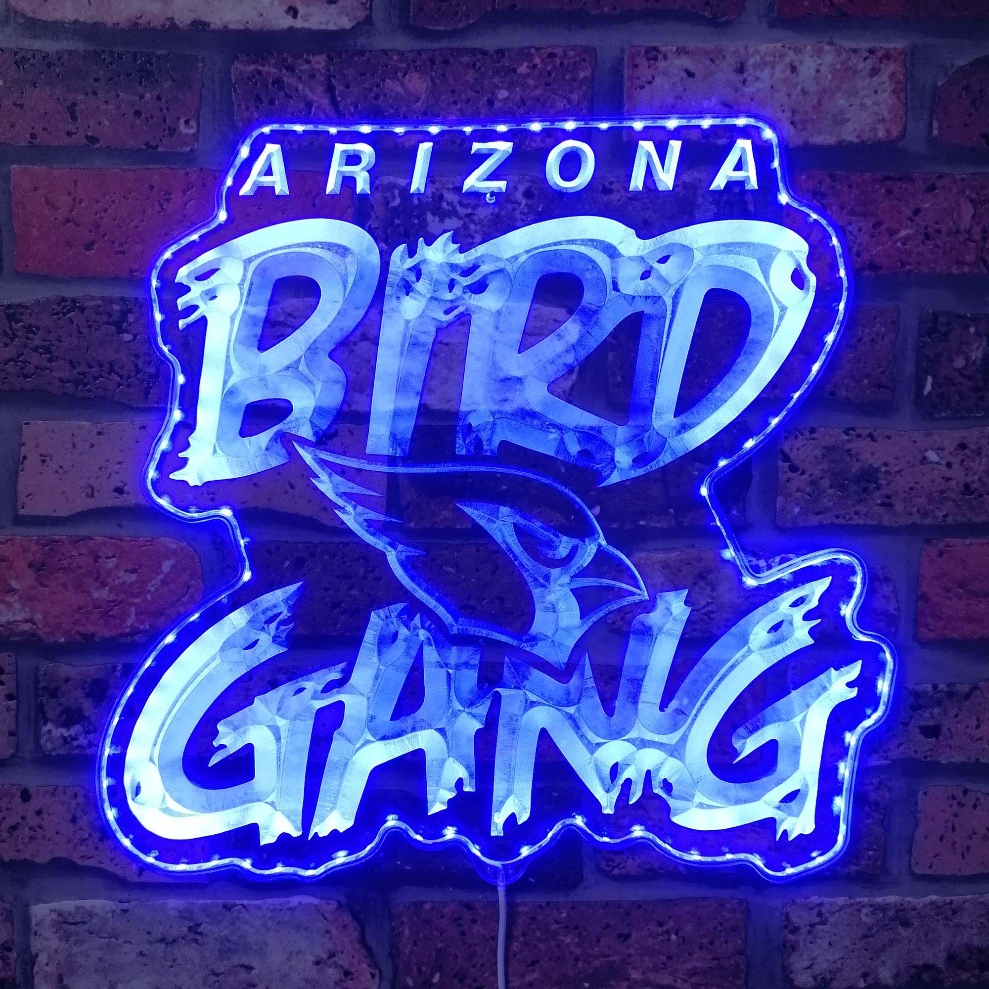 Arizona Cardinals BIRD GANG Dynamic RGB Edge Lit LED Sign