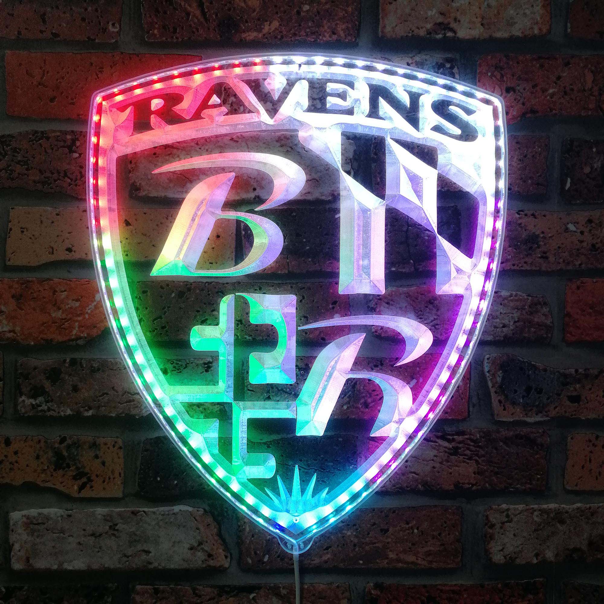 Baltimore Ravens Bar Dynamic RGB Edge Lit LED Sign | PROLEDSIGN