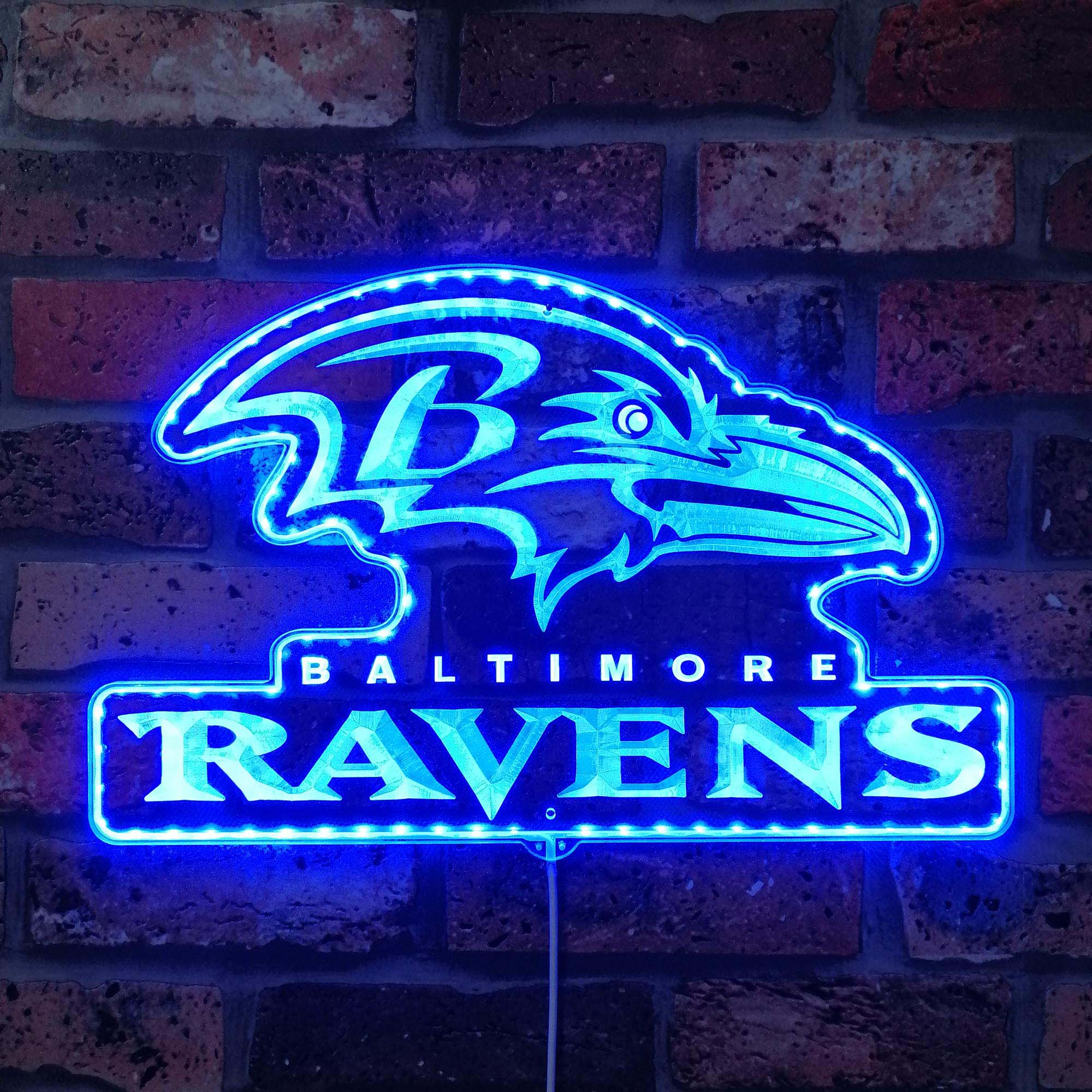 Baltimore Ravens Bar Dynamic RGB Edge Lit LED Sign