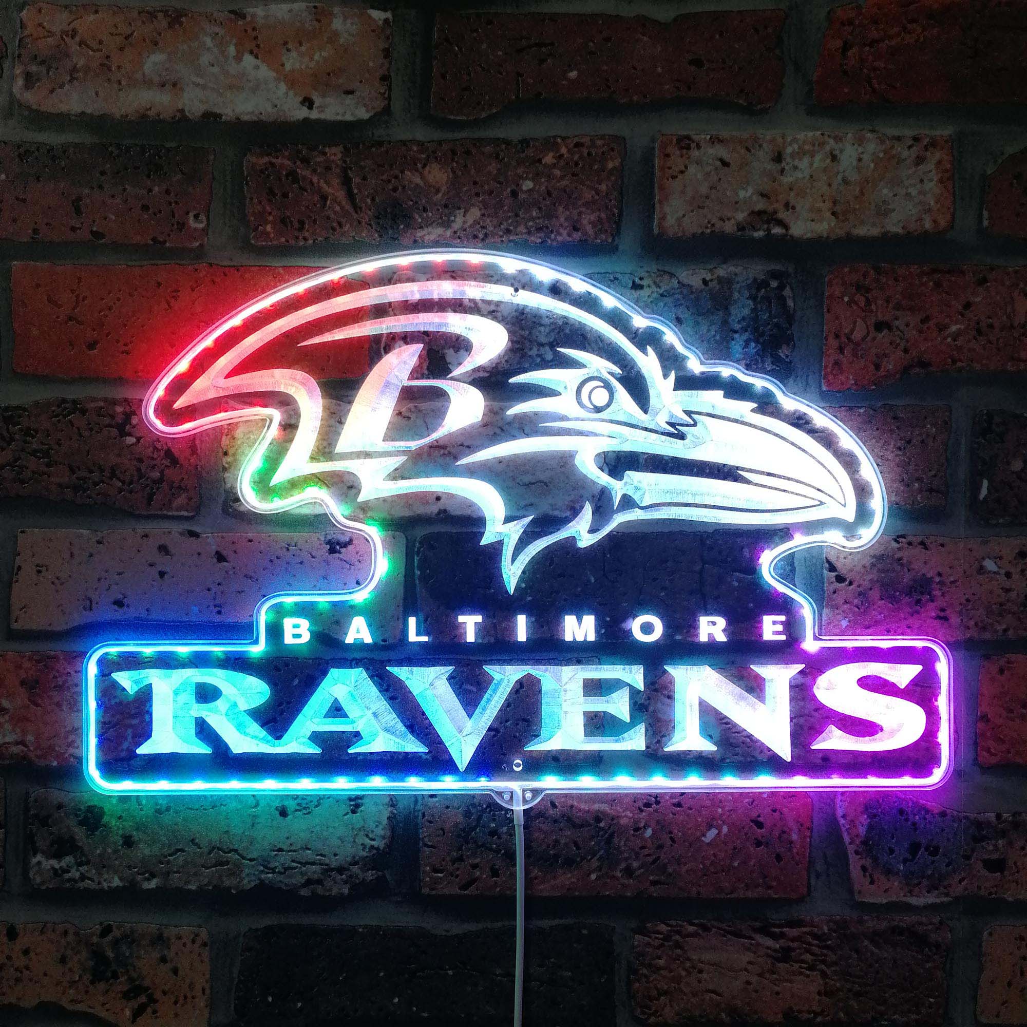 Baltimore Ravens Bar Dynamic RGB Edge Lit LED Sign