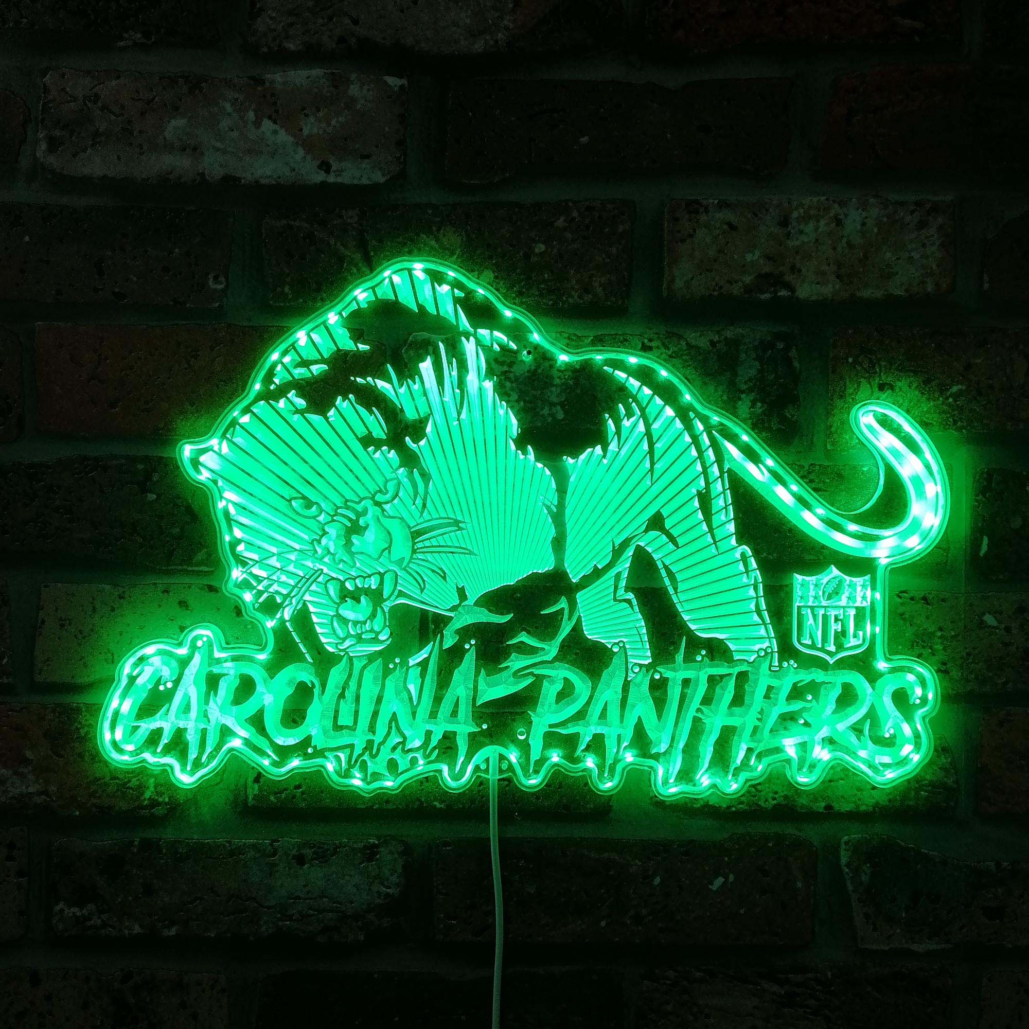 Carolina Panthers PANTHER on the Prowl Dynamic RGB Edge Lit LED Sign