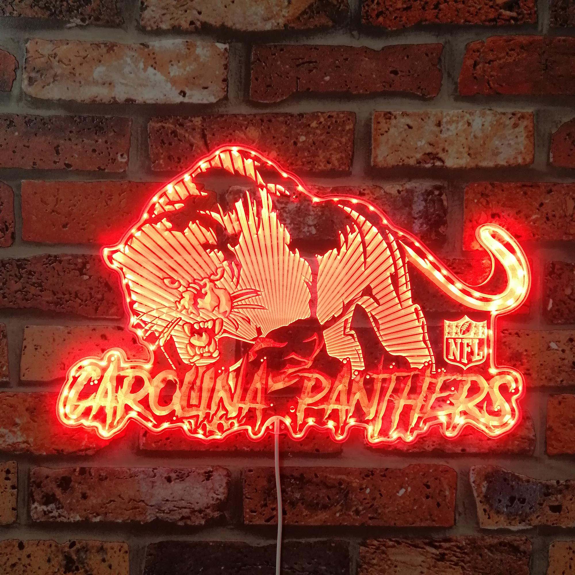 Carolina Panthers PANTHER on the Prowl Dynamic RGB Edge Lit LED Sign