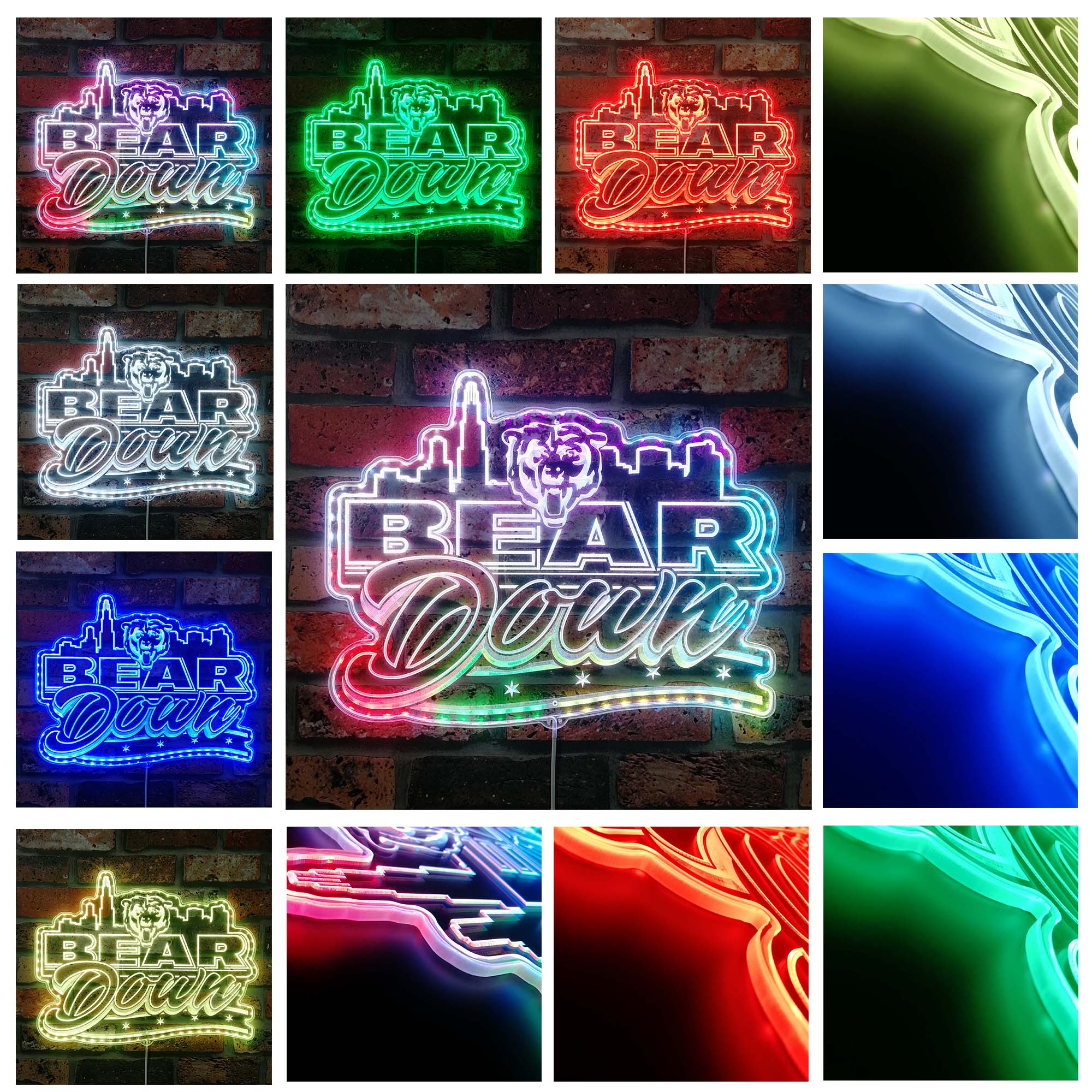 Chicago Bears Skyline Dynamic RGB Edge Lit LED Sign