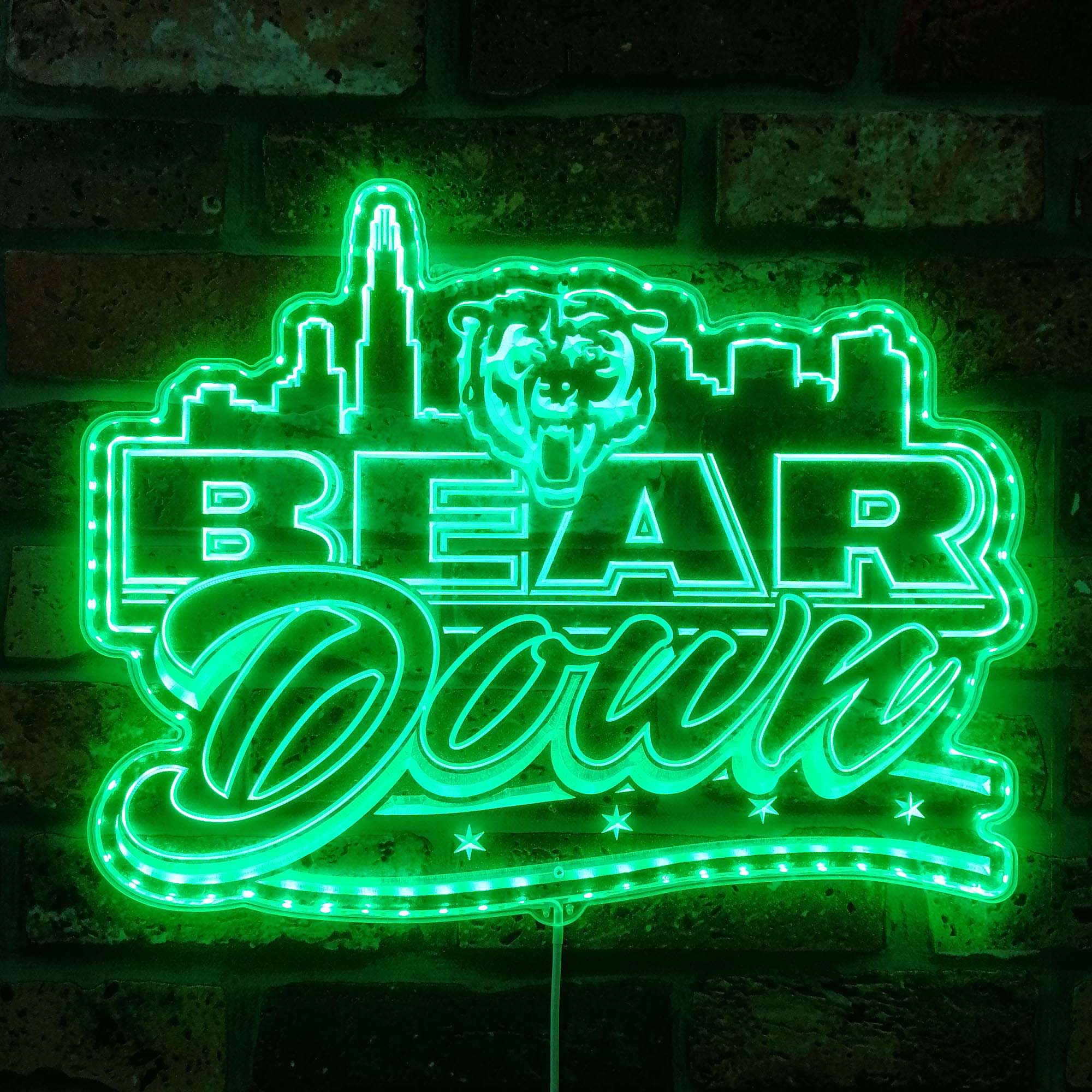 Chicago Bears Skyline Dynamic RGB Edge Lit LED Sign