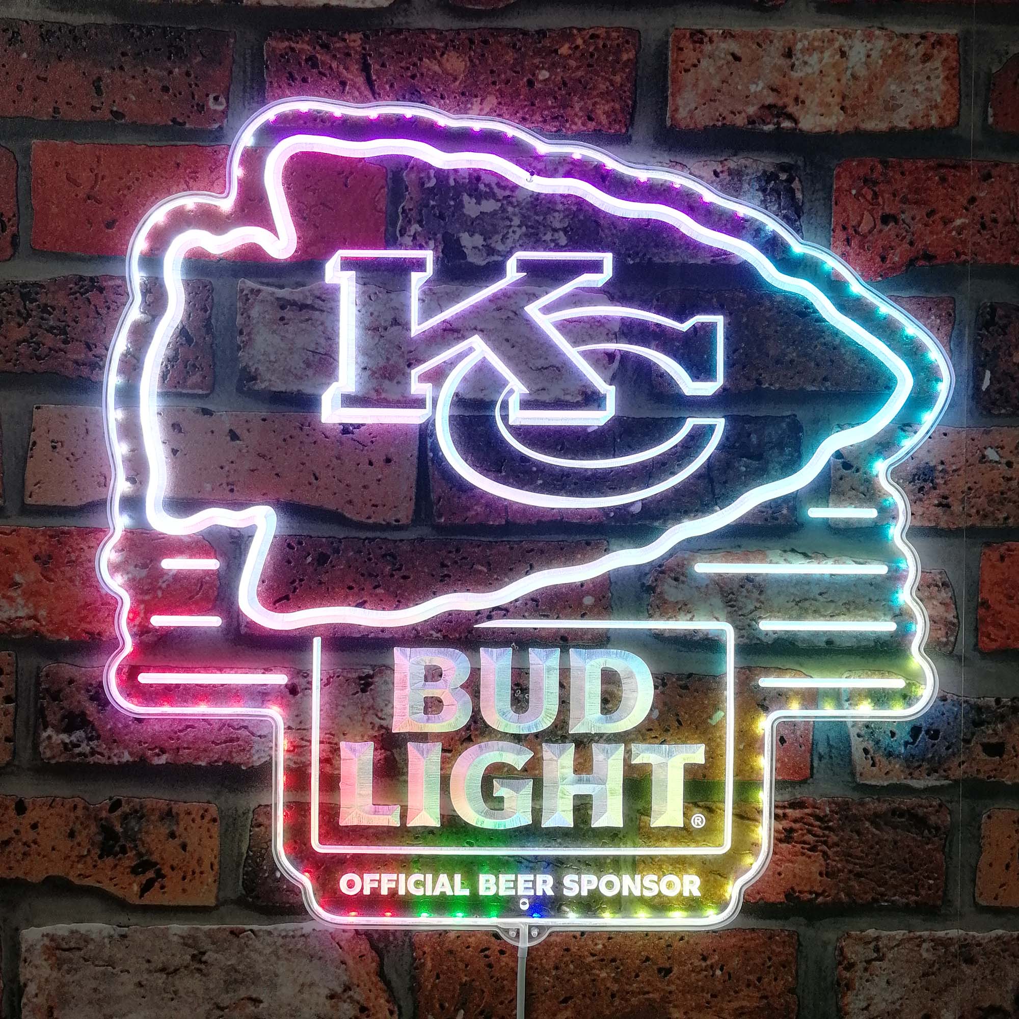 Kansas City Chiefs Bud Light Dynamic RGB Edge Lit LED Sign