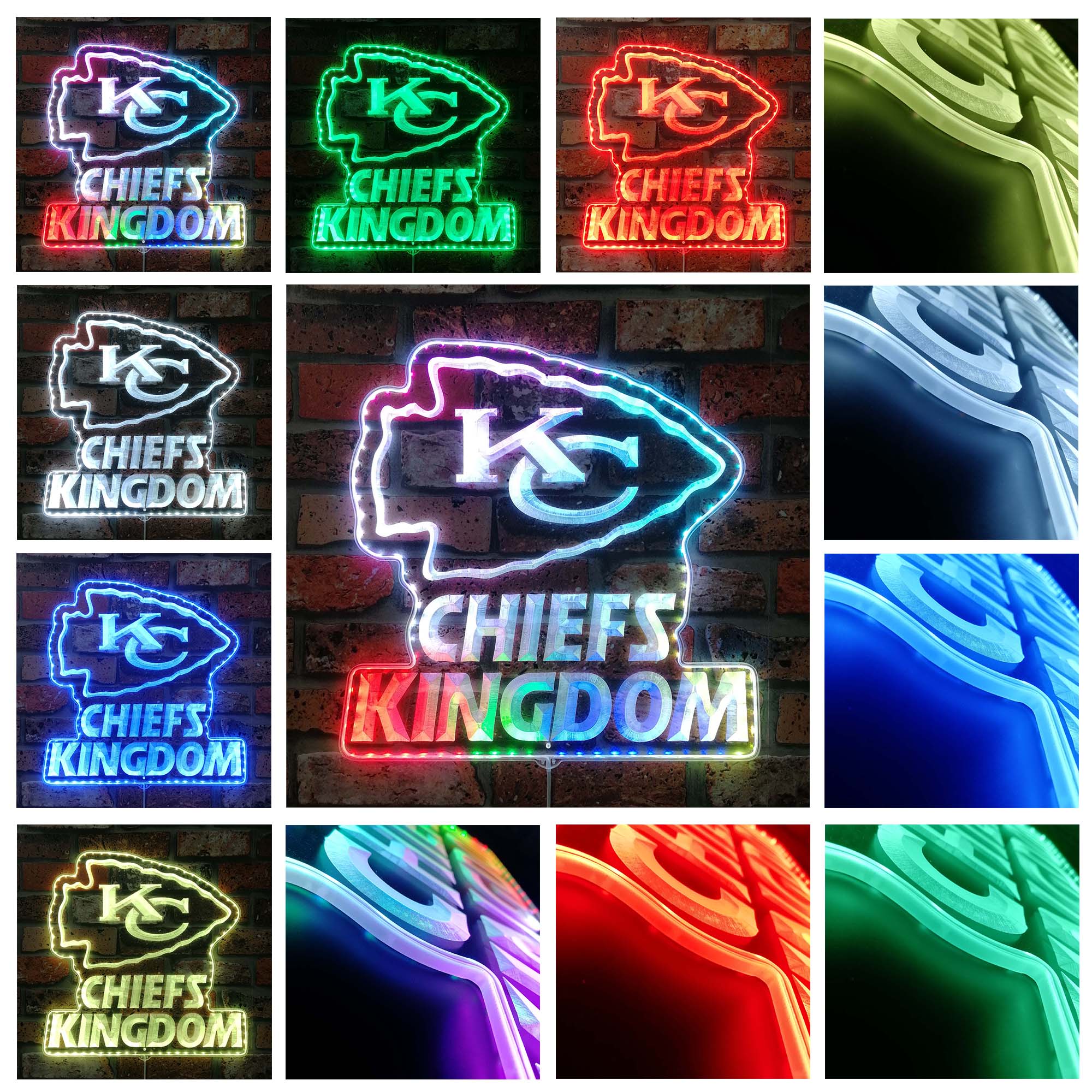 Kansas City chiefs Kingdom Dynamic RGB Edge Lit LED Sign