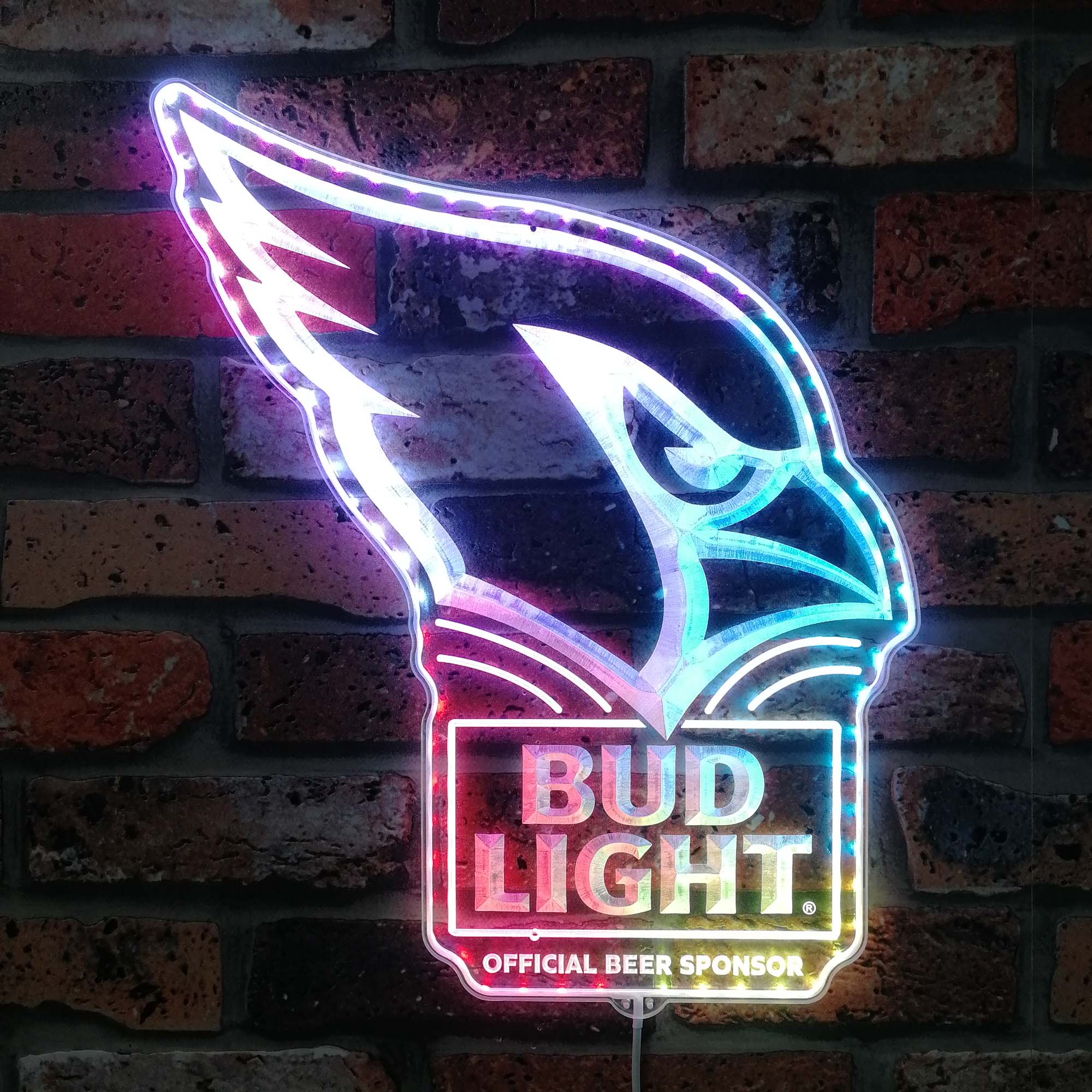 Bud Light & Arizona Cardinals Dynamic RGB Edge Lit LED Sign