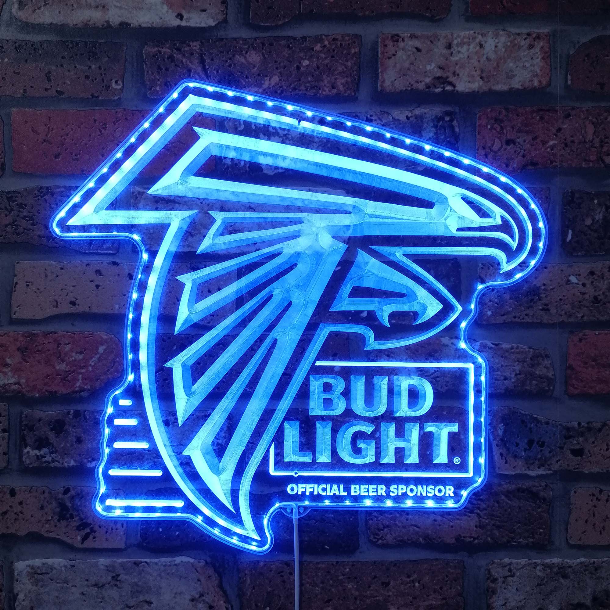 Bud Light & Atlanta Falcons Dynamic RGB Edge Lit LED Sign