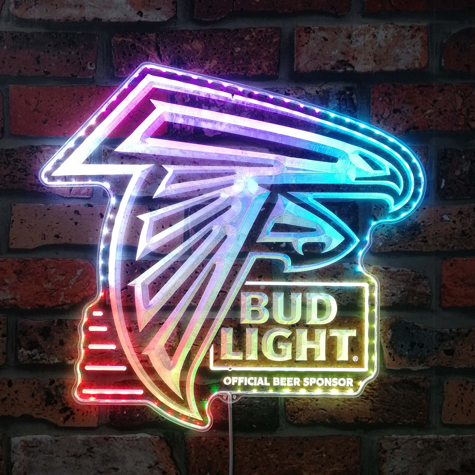 Bud Light & Atlanta Falcons Dynamic RGB Edge Lit LED Sign