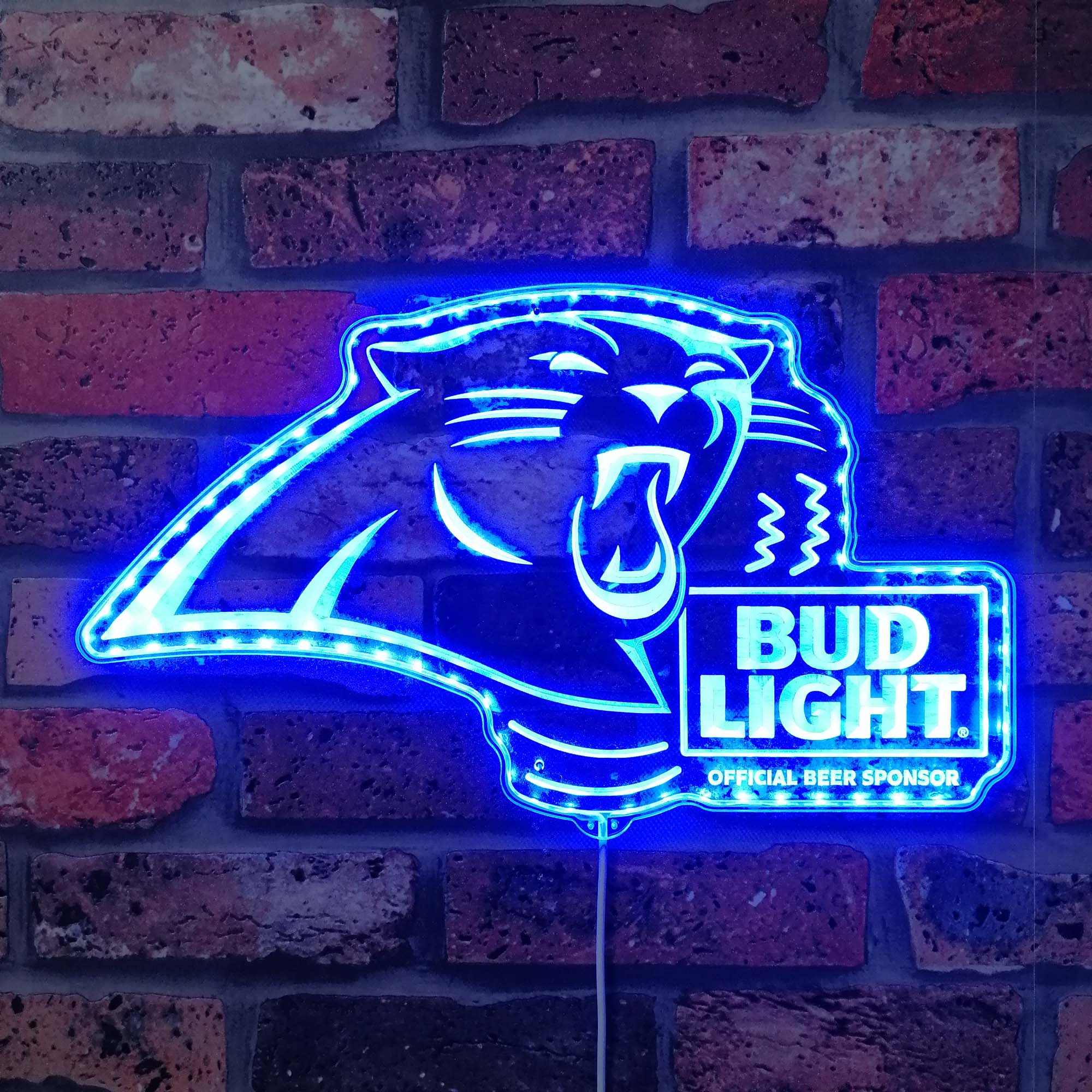 Bud Light & Carolina Panthers Dynamic RGB Edge Lit LED Sign