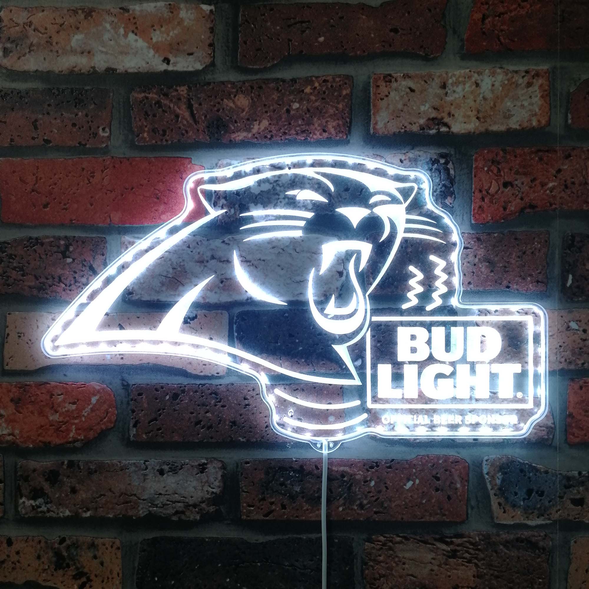 Bud Light & Carolina Panthers Dynamic RGB Edge Lit LED Sign