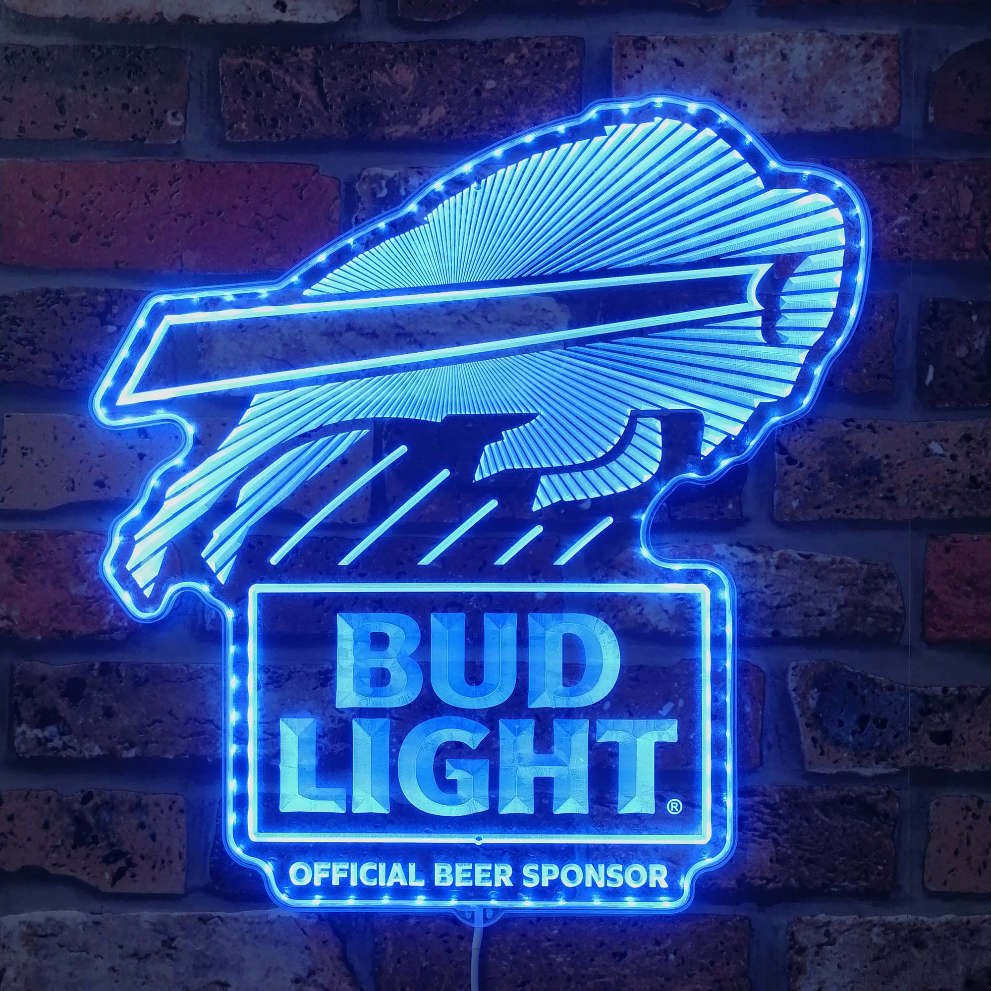 Bud Light & Buffalo Bills Dynamic RGB Edge Lit LED Sign