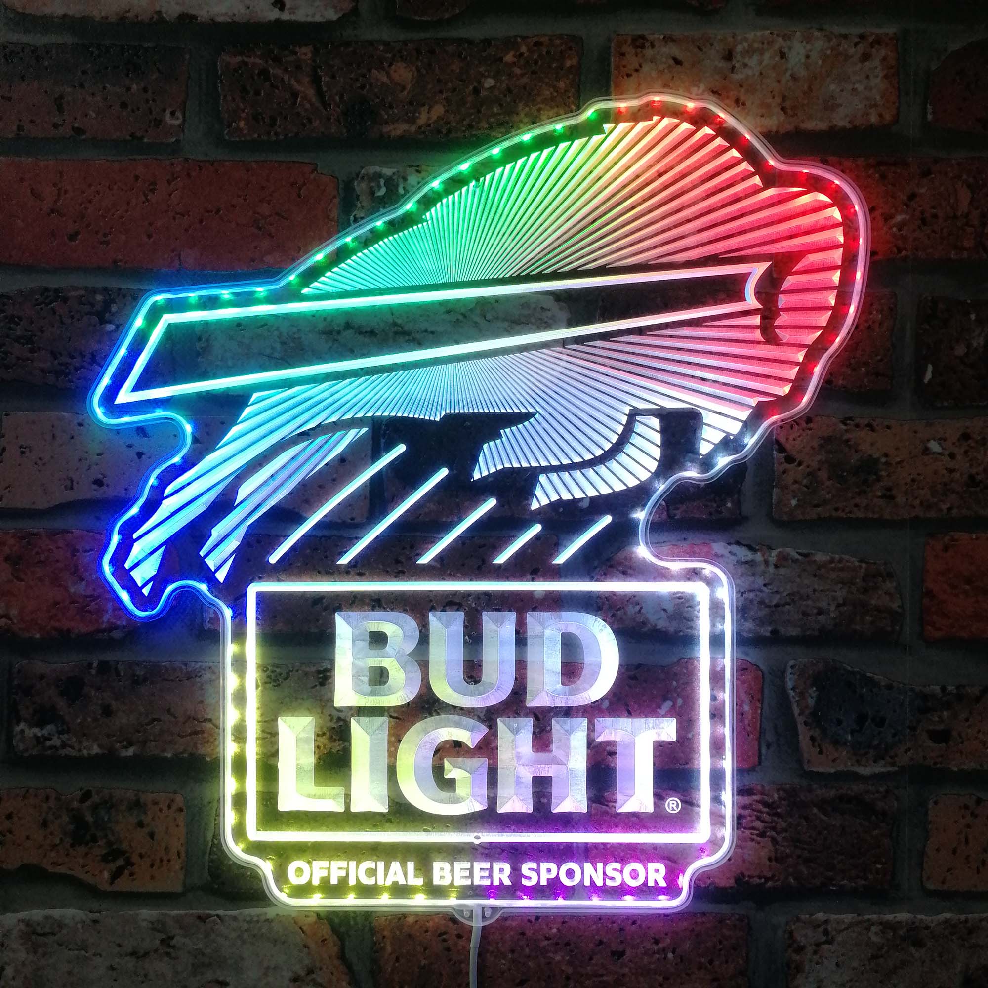 Bud Light & Buffalo Bills Dynamic RGB Edge Lit LED Sign