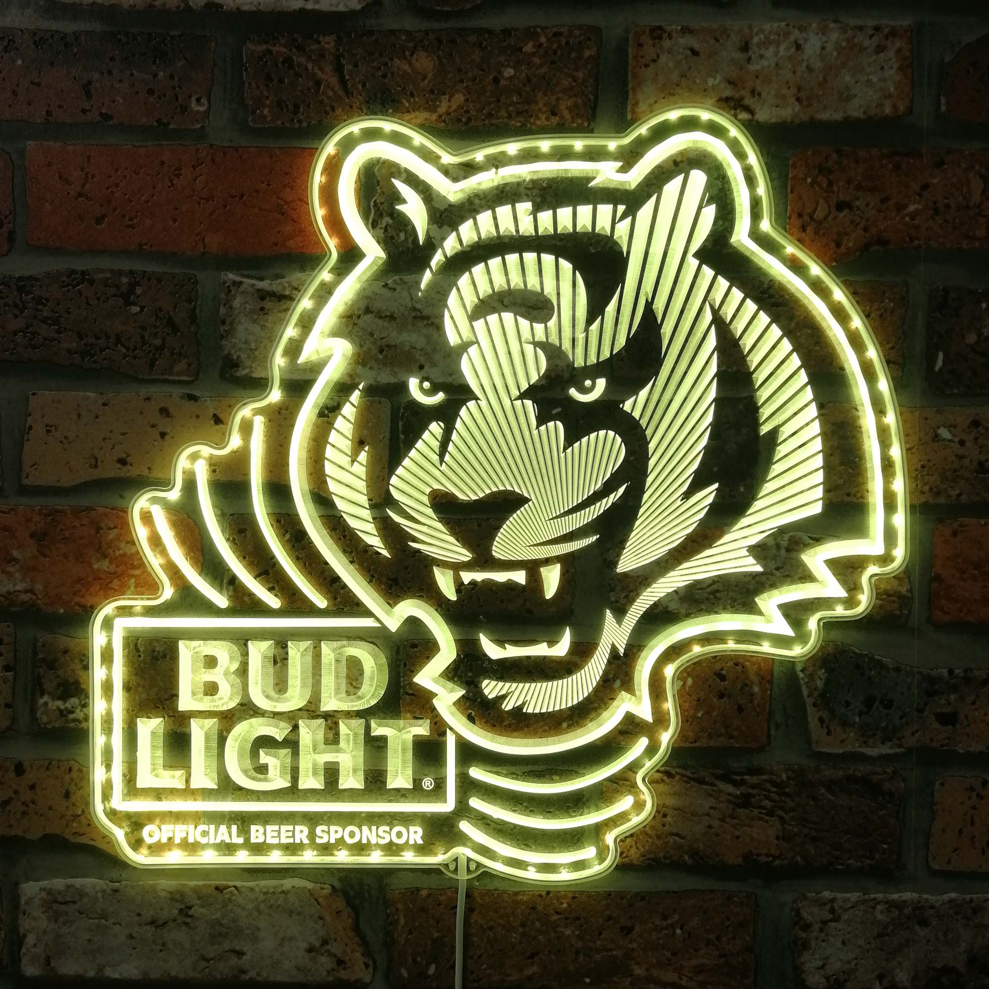 Bud Light & Cincinnati Bengals Dynamic RGB Edge Lit LED Sign