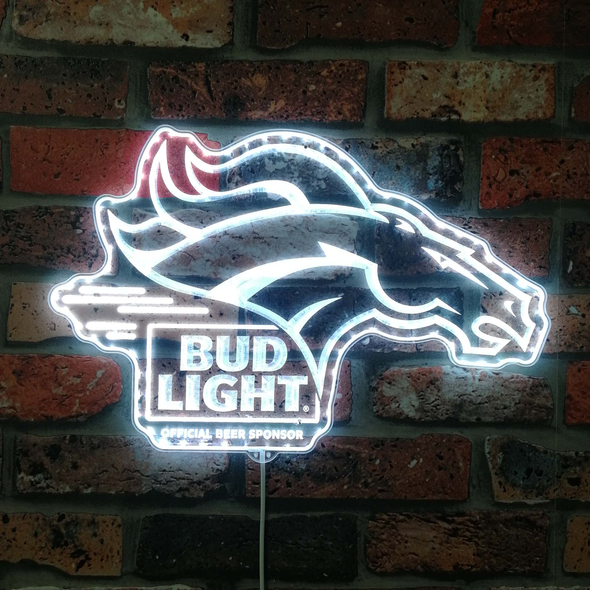 Bud Light & Denver Broncos Dynamic RGB Edge Lit LED Sign