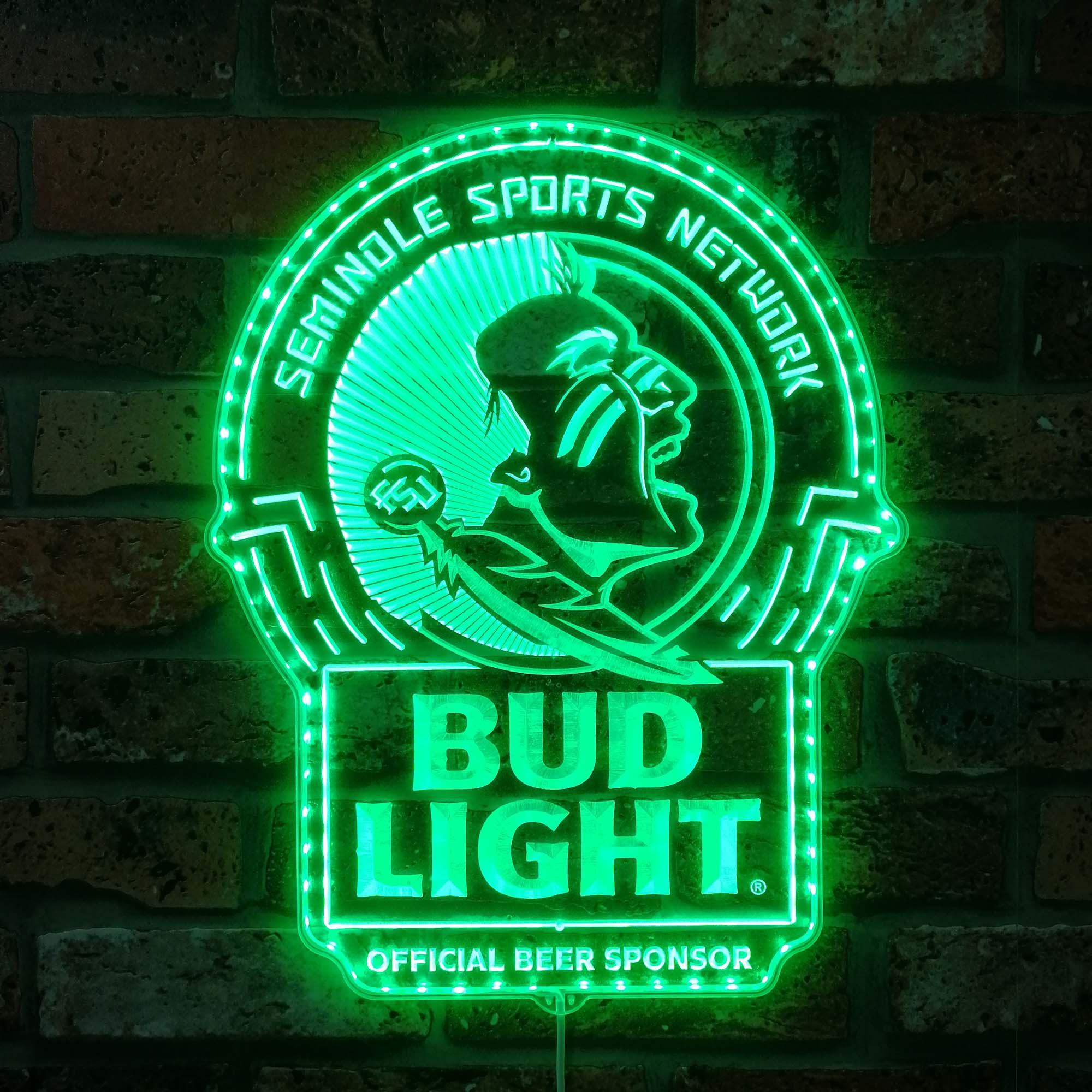 Bud Light & Florida State Seminoles Dynamic RGB Edge Lit LED Sign