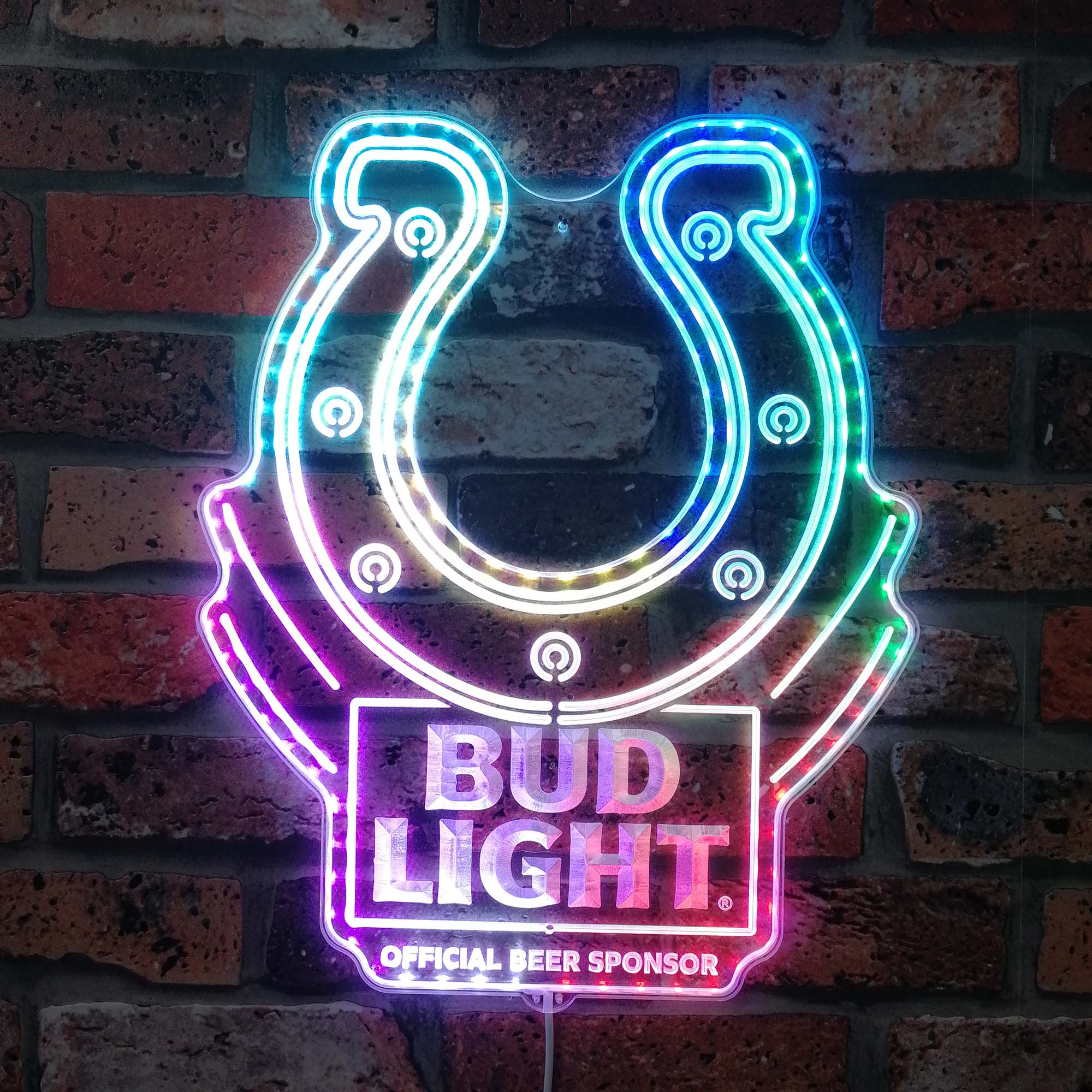 Bud Light & Indianapolis Colts Dynamic RGB Edge Lit LED Sign