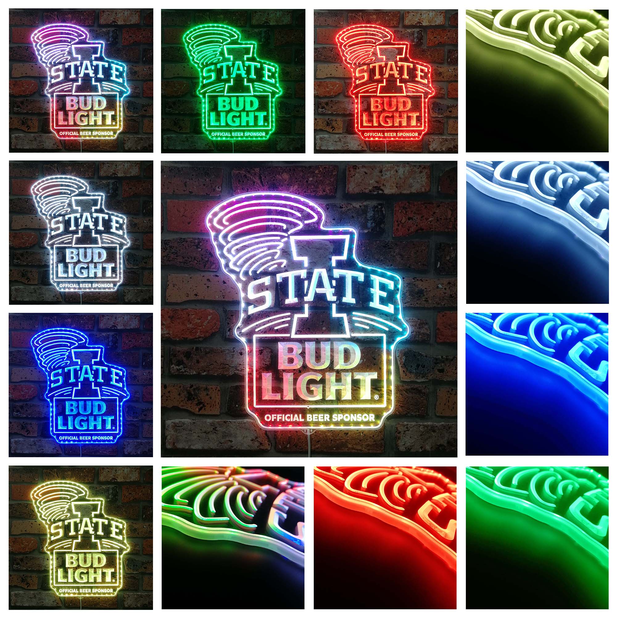 Bud Light & Iowa State Cyclones Dynamic RGB Edge Lit LED Sign