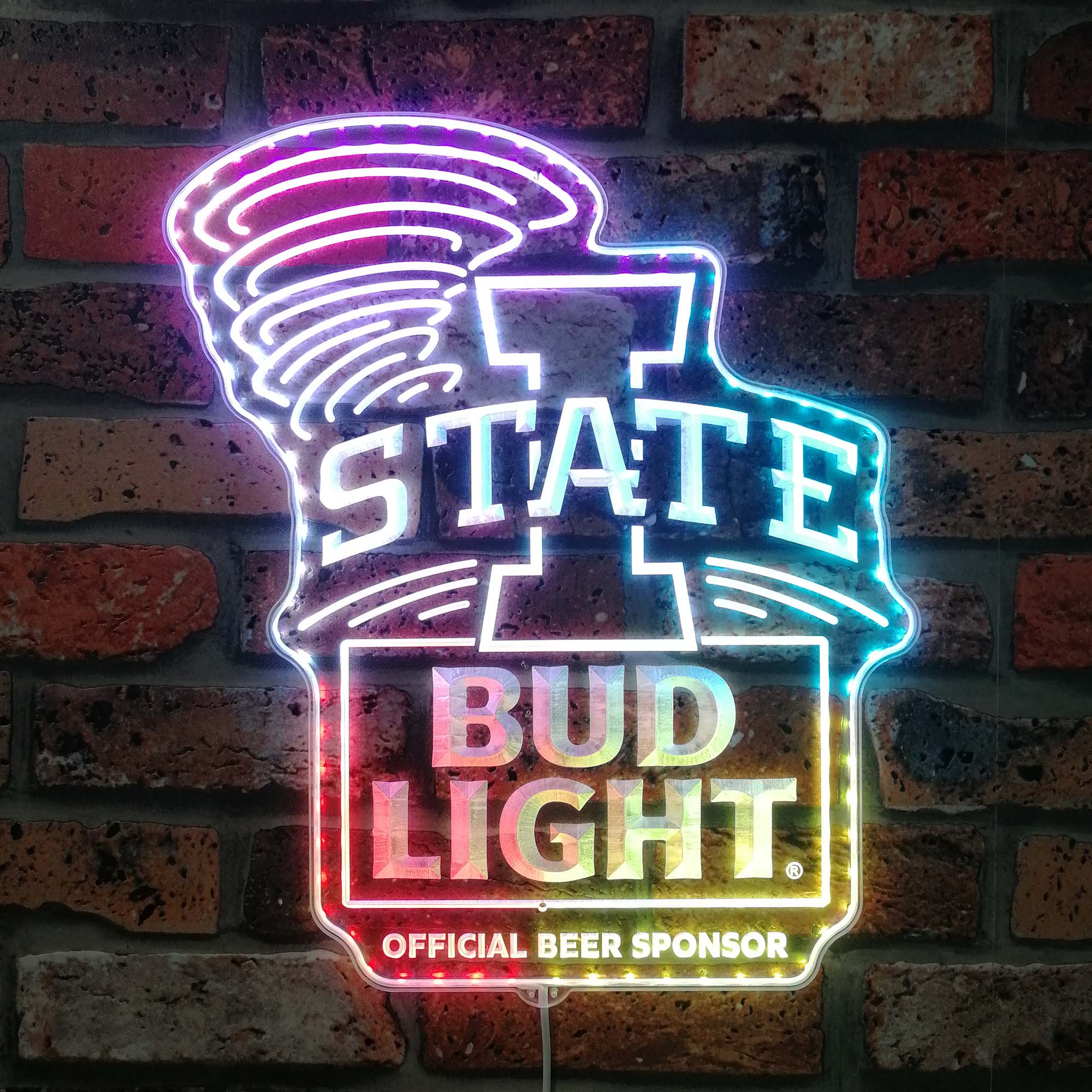 Bud Light & Iowa State Cyclones Dynamic RGB Edge Lit LED Sign