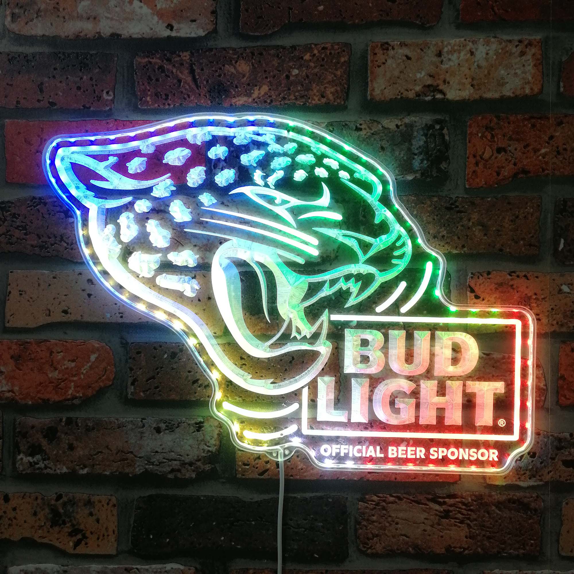 Bud Light & Jacksonville Jaguars Dynamic RGB Edge Lit LED Sign