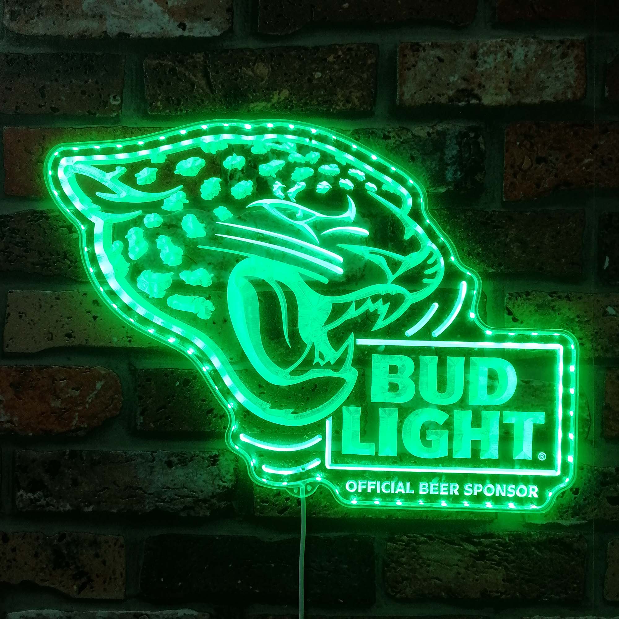 Bud Light & Jacksonville Jaguars Dynamic RGB Edge Lit LED Sign