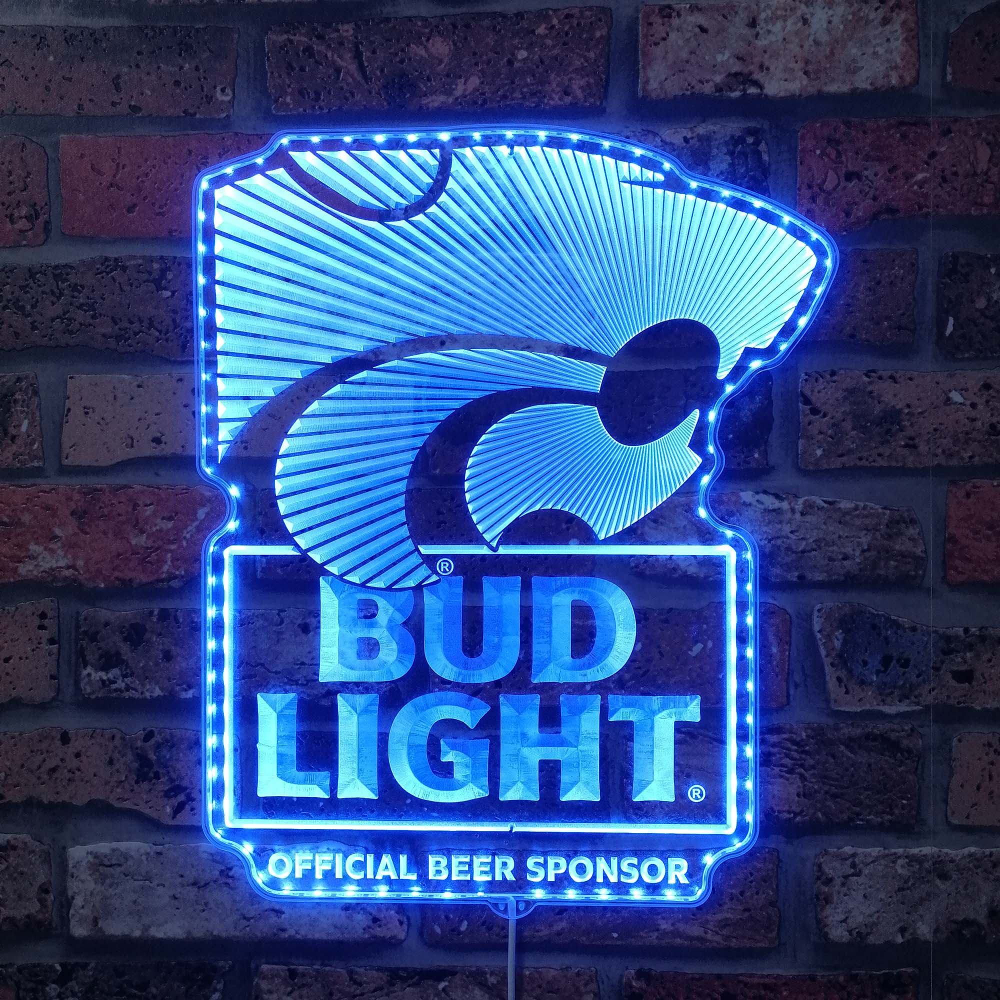 Bud Light & Kansas State Wildcats Dynamic RGB Edge Lit LED Sign