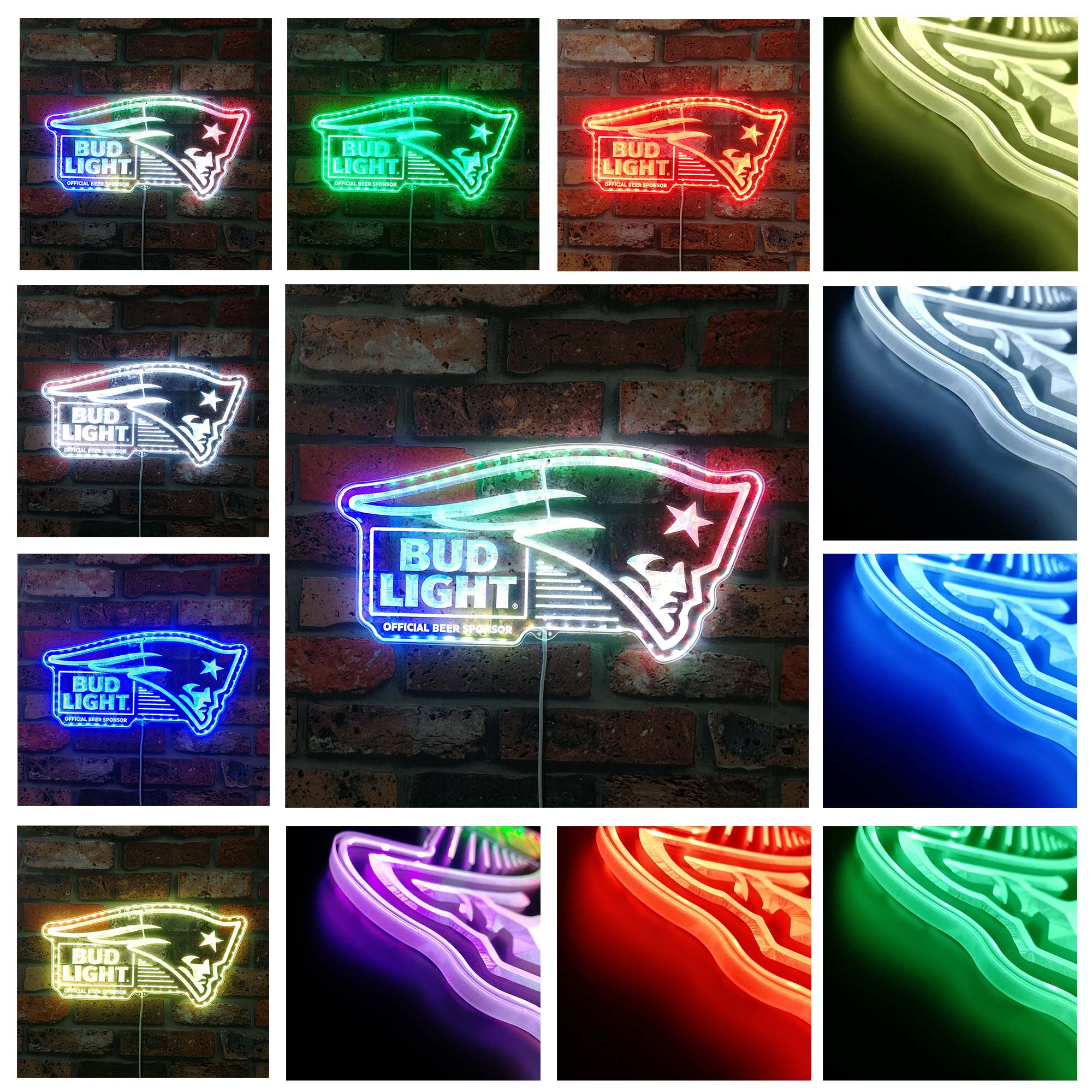 Bud Light New Orleans Saints Dynamic RGB Edge Lit LED Sign