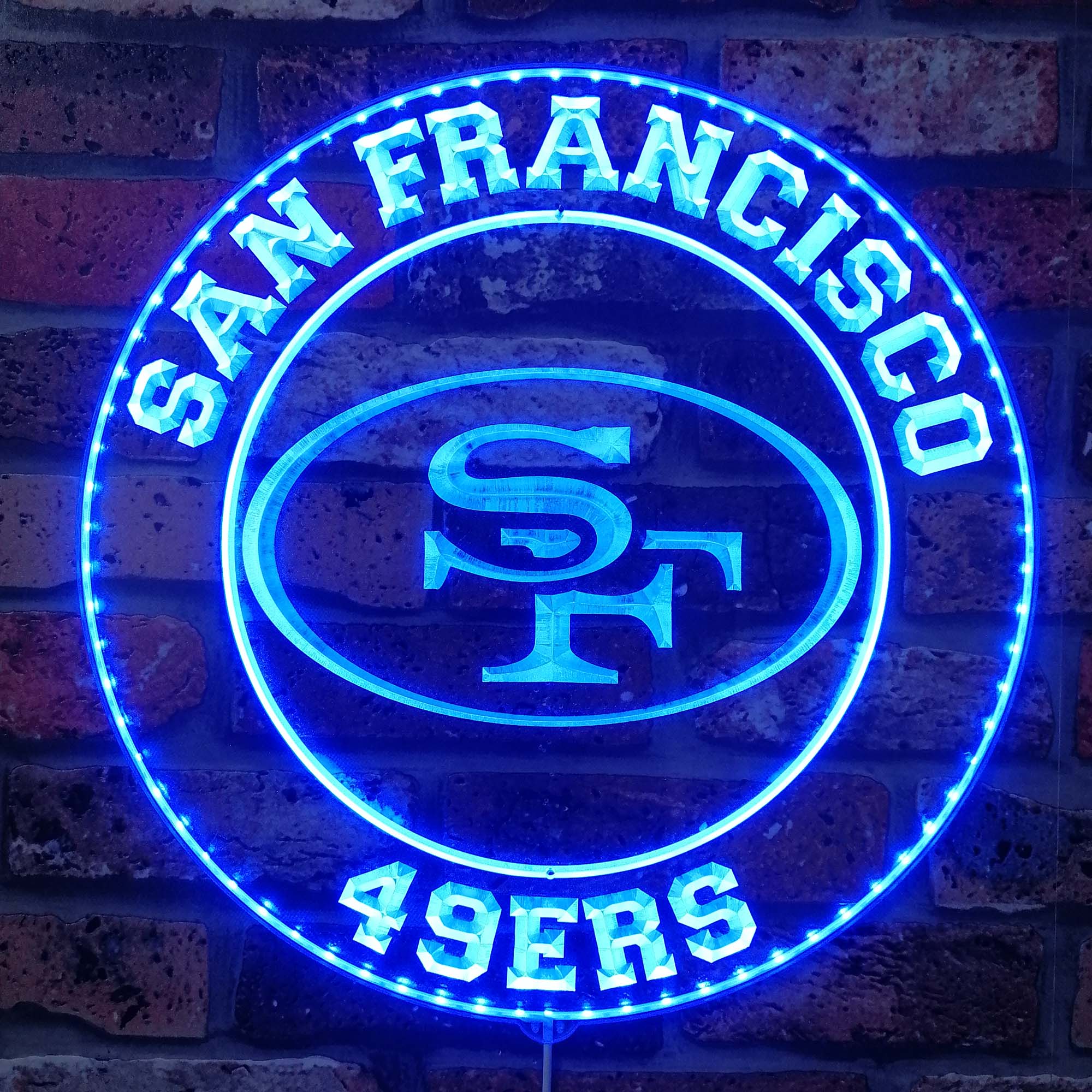 San Francisco 49ers SF Logo Dynamic RGB Edge Lit LED Sign