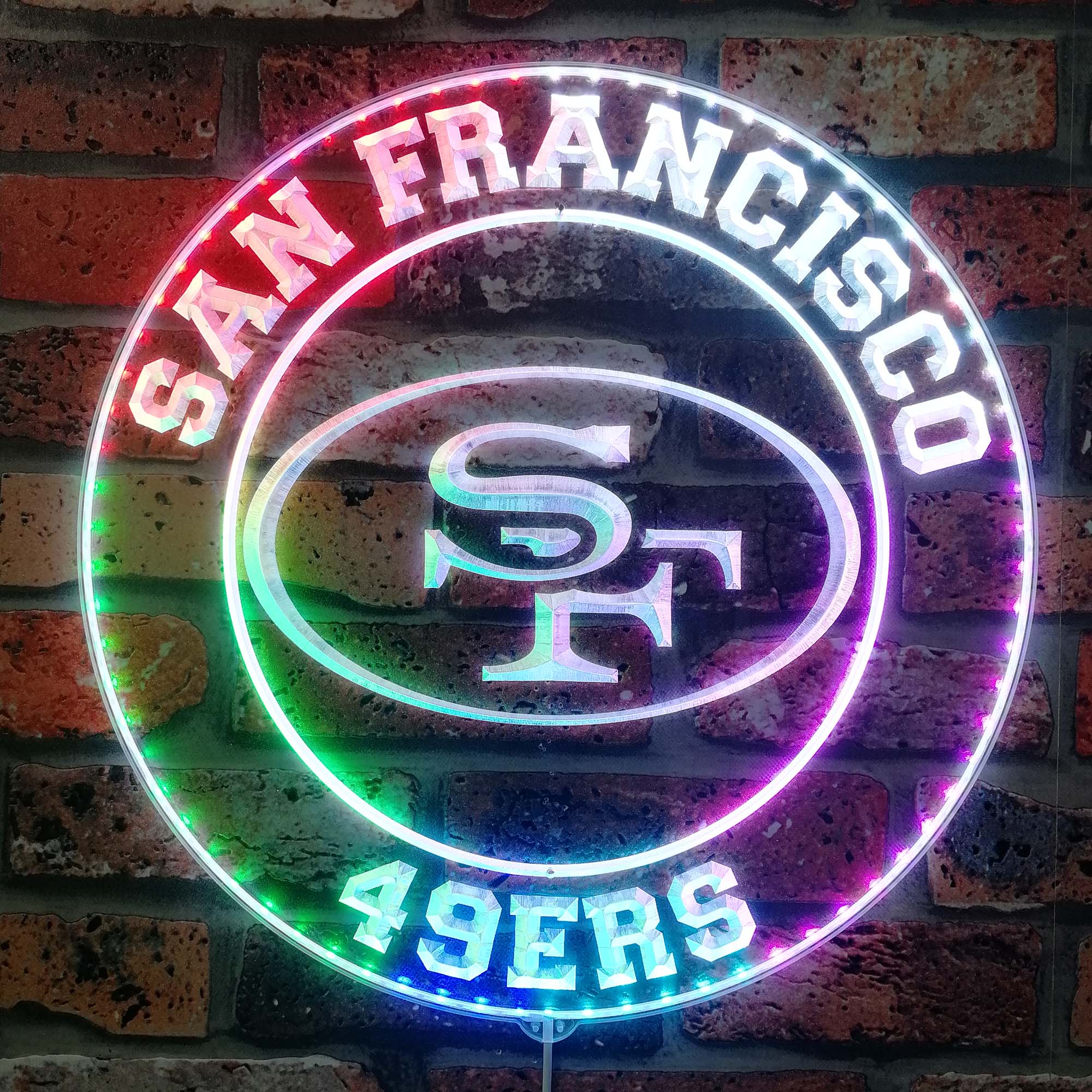 San Francisco 49ers SF Logo Dynamic RGB Edge Lit LED Sign