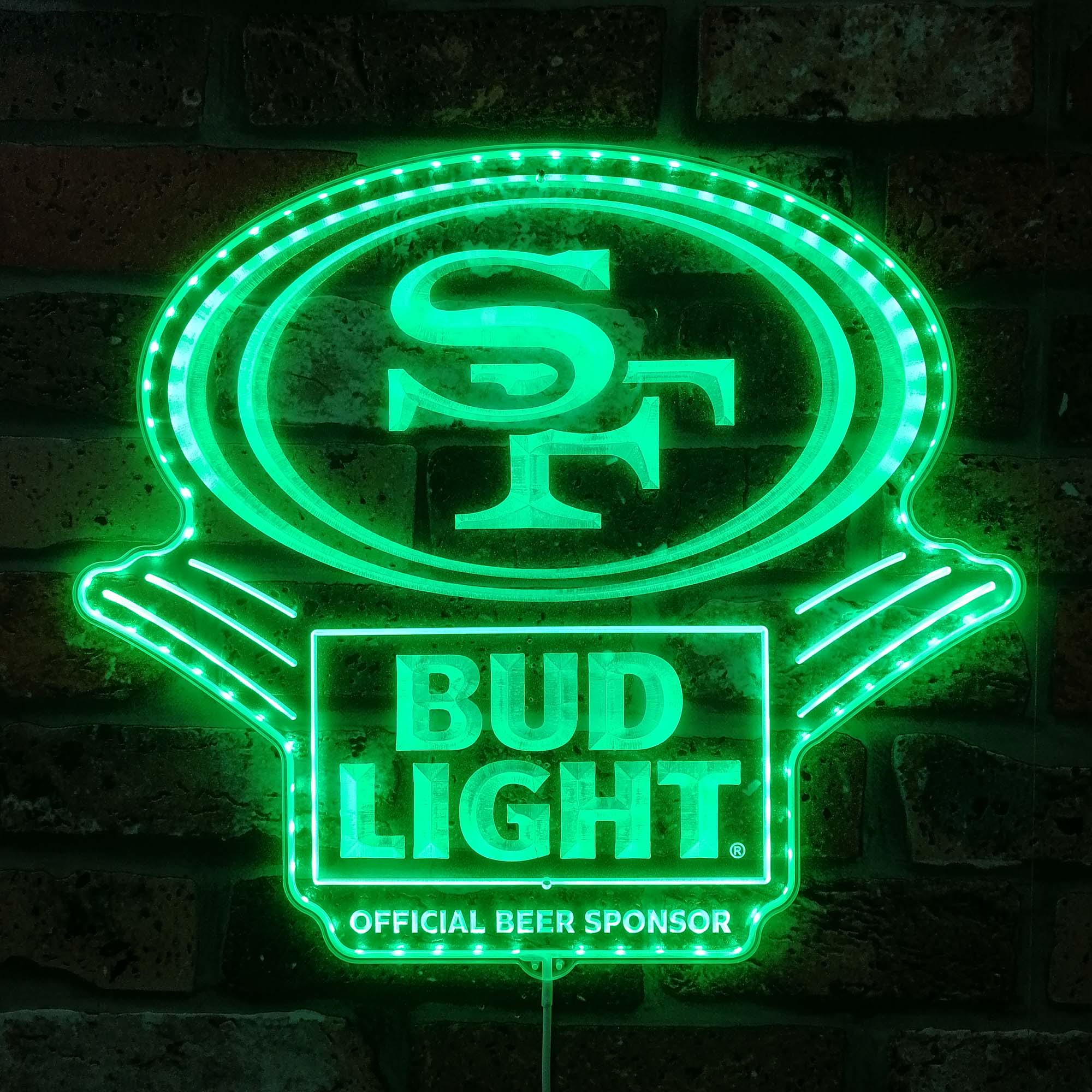 Bud Light & 49ers SF Dynamic RGB Edge Lit LED Sign