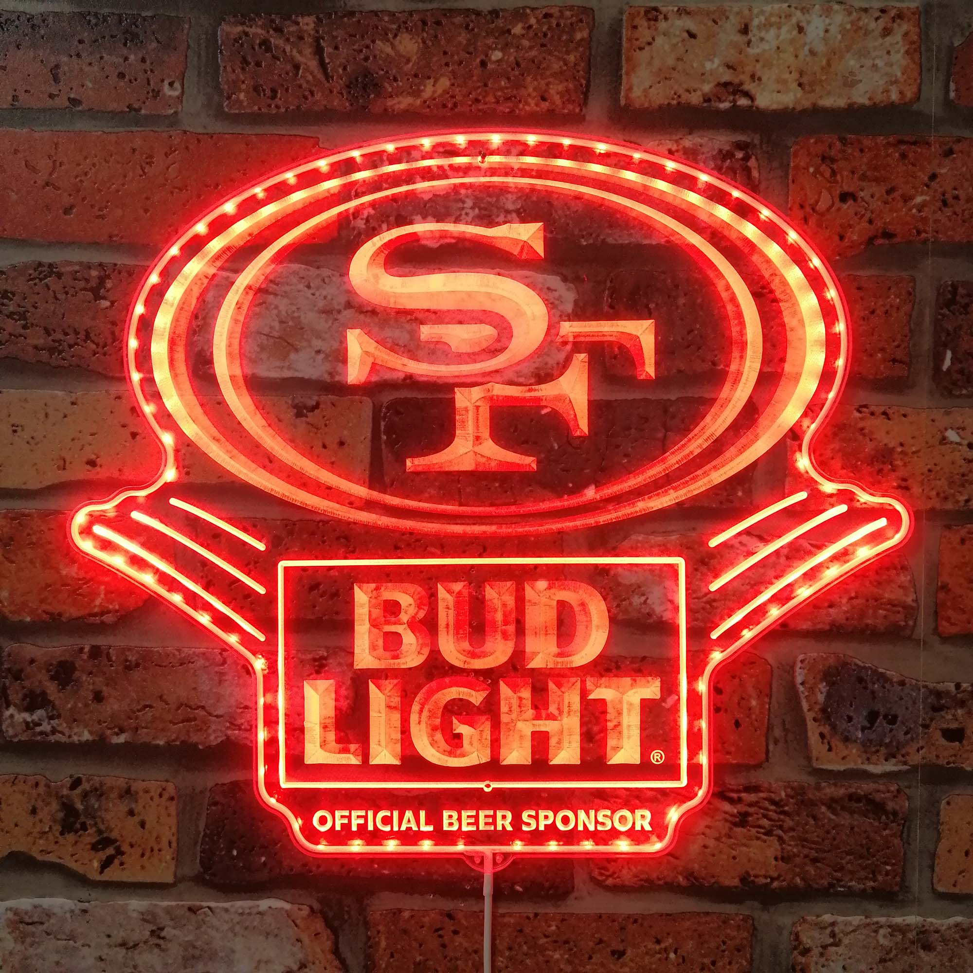 Bud Light & 49ers SF Dynamic RGB Edge Lit LED Sign