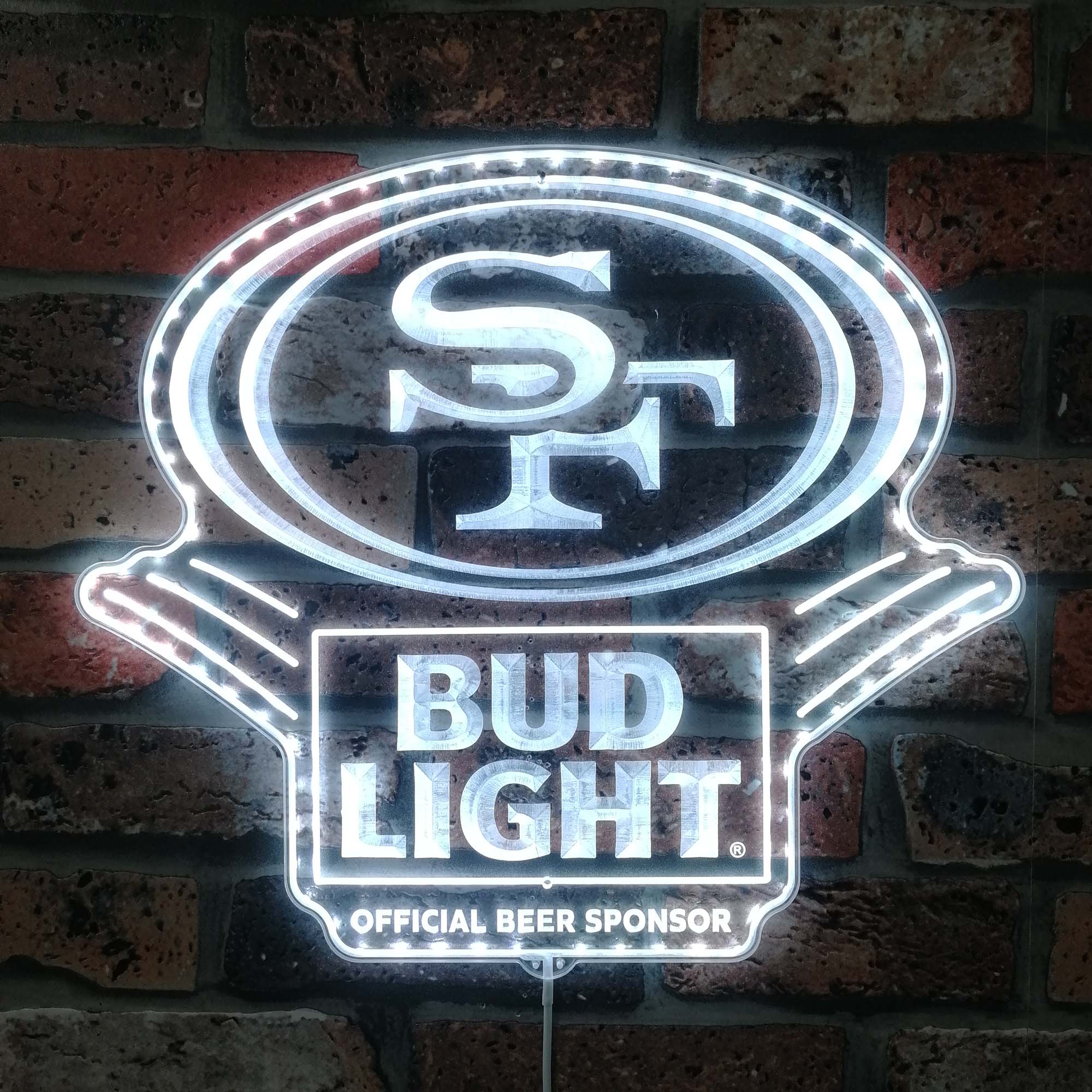 Bud Light & 49ers SF Dynamic RGB Edge Lit LED Sign