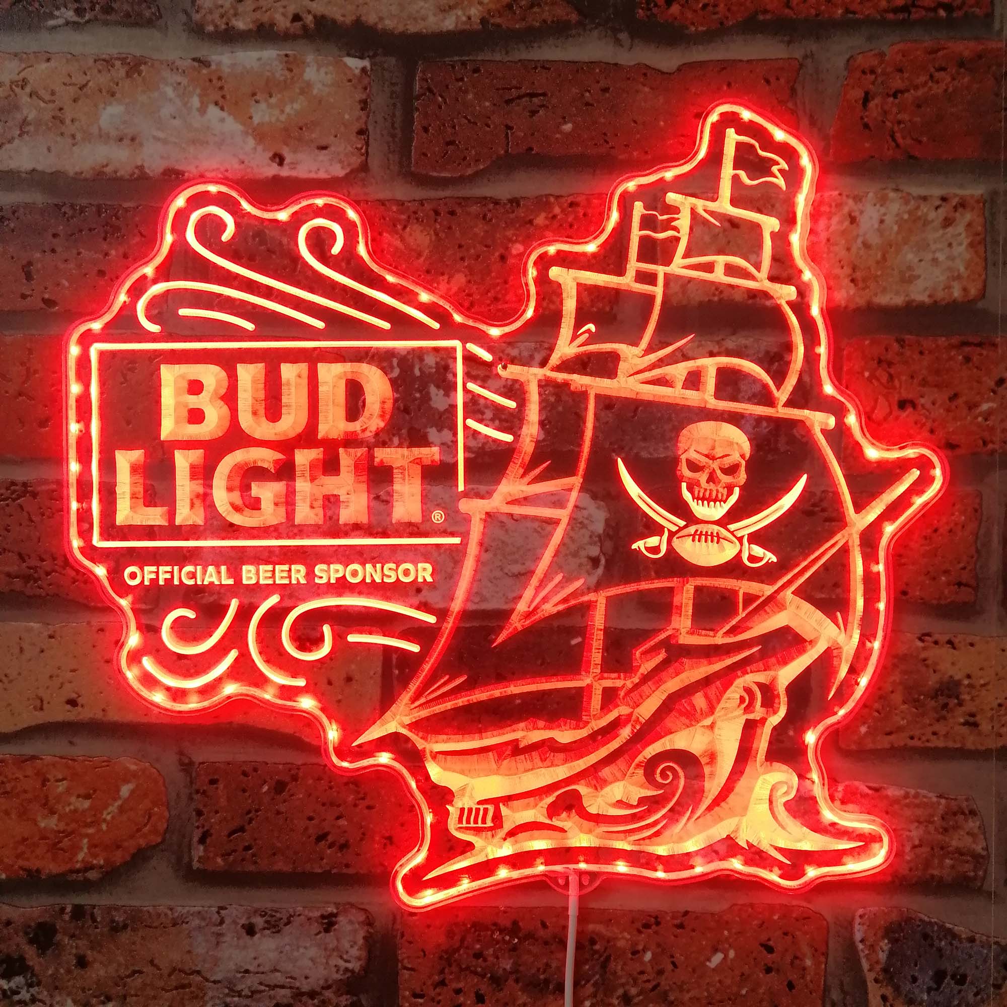 Bud Light & Tampa Bay Buccaneers Dynamic RGB Edge Lit LED Sign