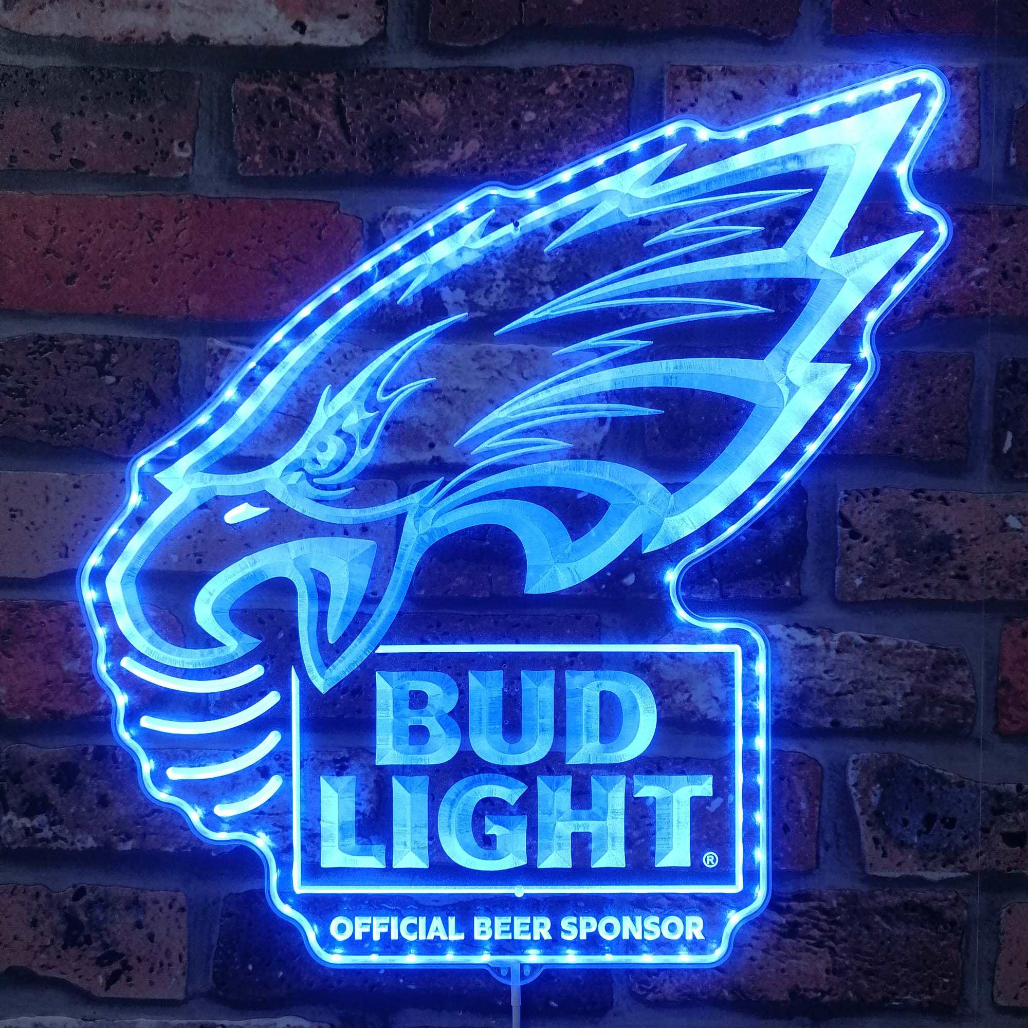 Bud Light & Philadelphia Eagles Dynamic RGB Edge Lit LED Sign