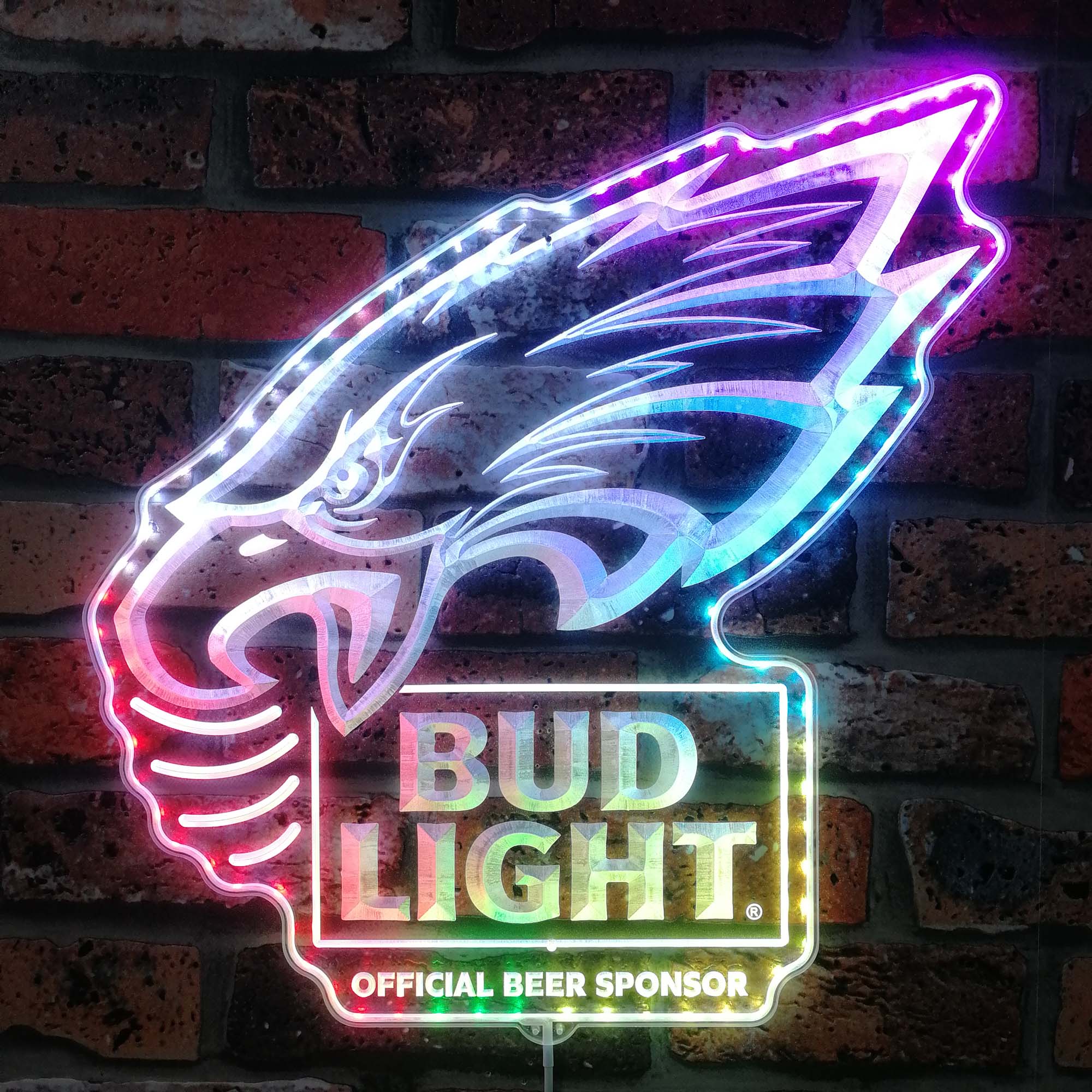 Bud Light & Philadelphia Eagles Dynamic RGB Edge Lit LED Sign