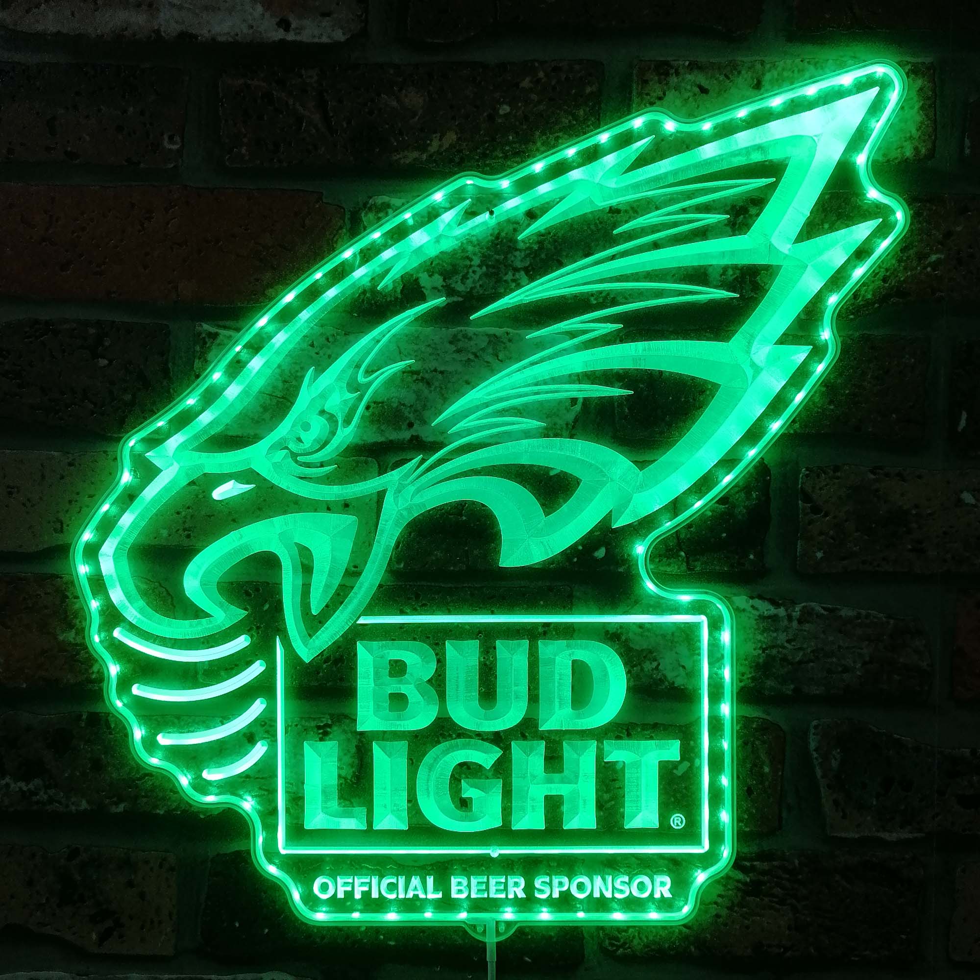 Bud Light & Philadelphia Eagles Dynamic RGB Edge Lit LED Sign