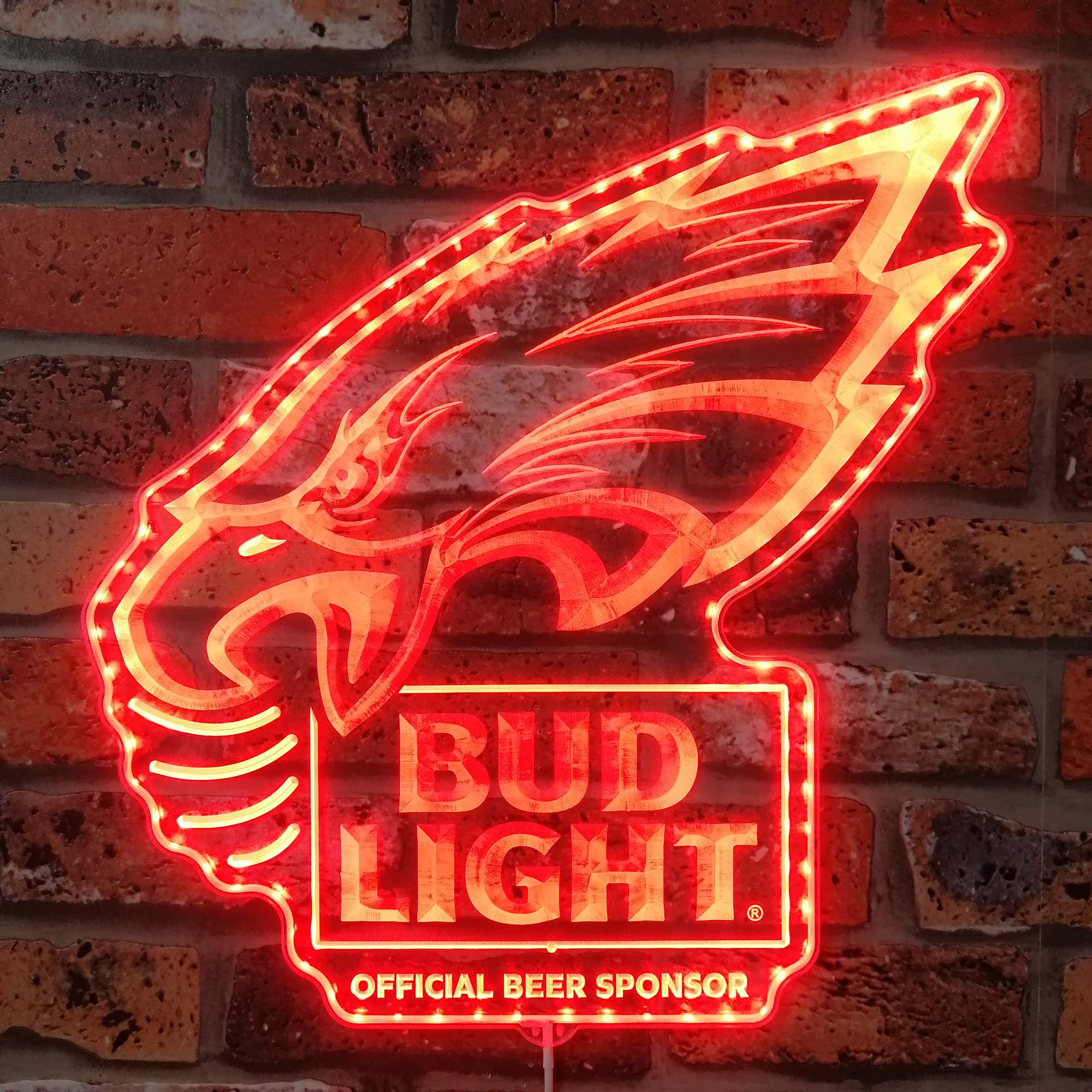 Bud Light & Philadelphia Eagles Dynamic RGB Edge Lit LED Sign