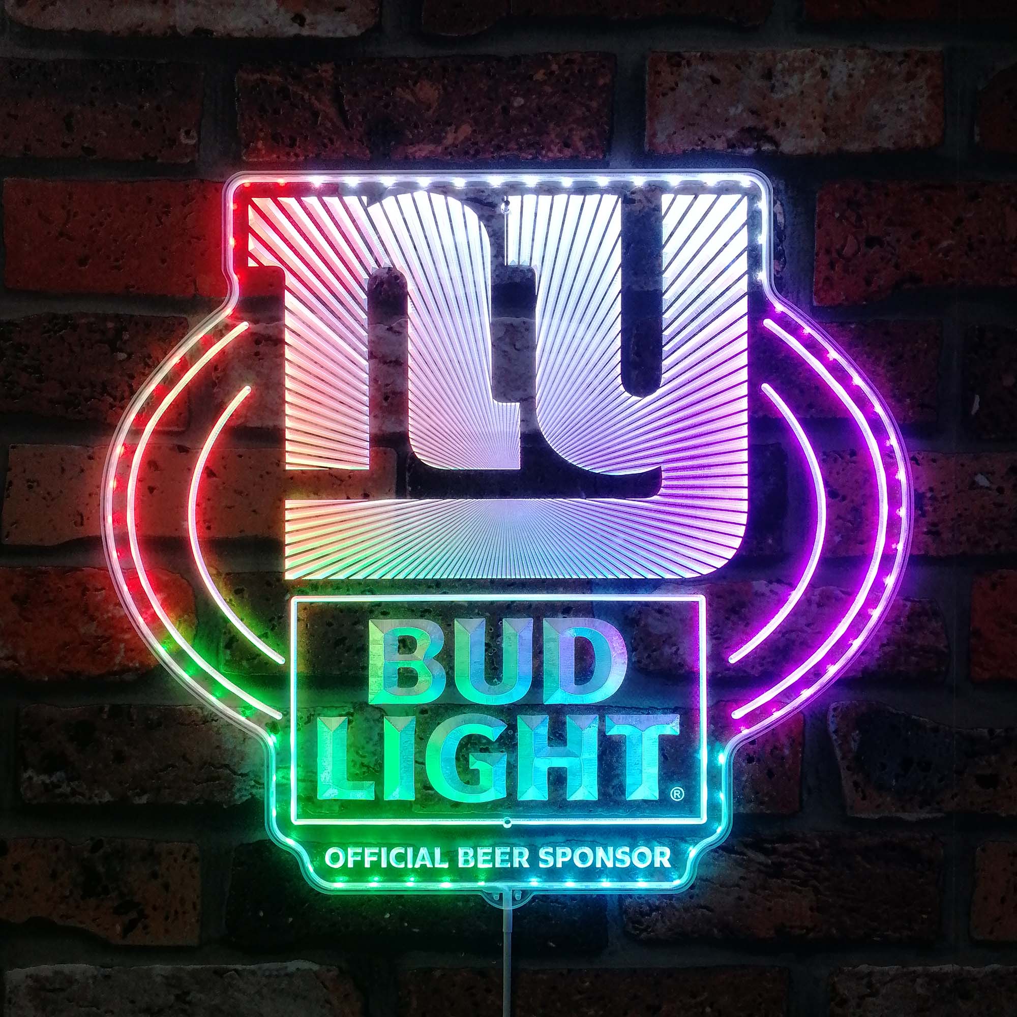 Bud Light & New York Giants Dynamic RGB Edge Lit LED Sign