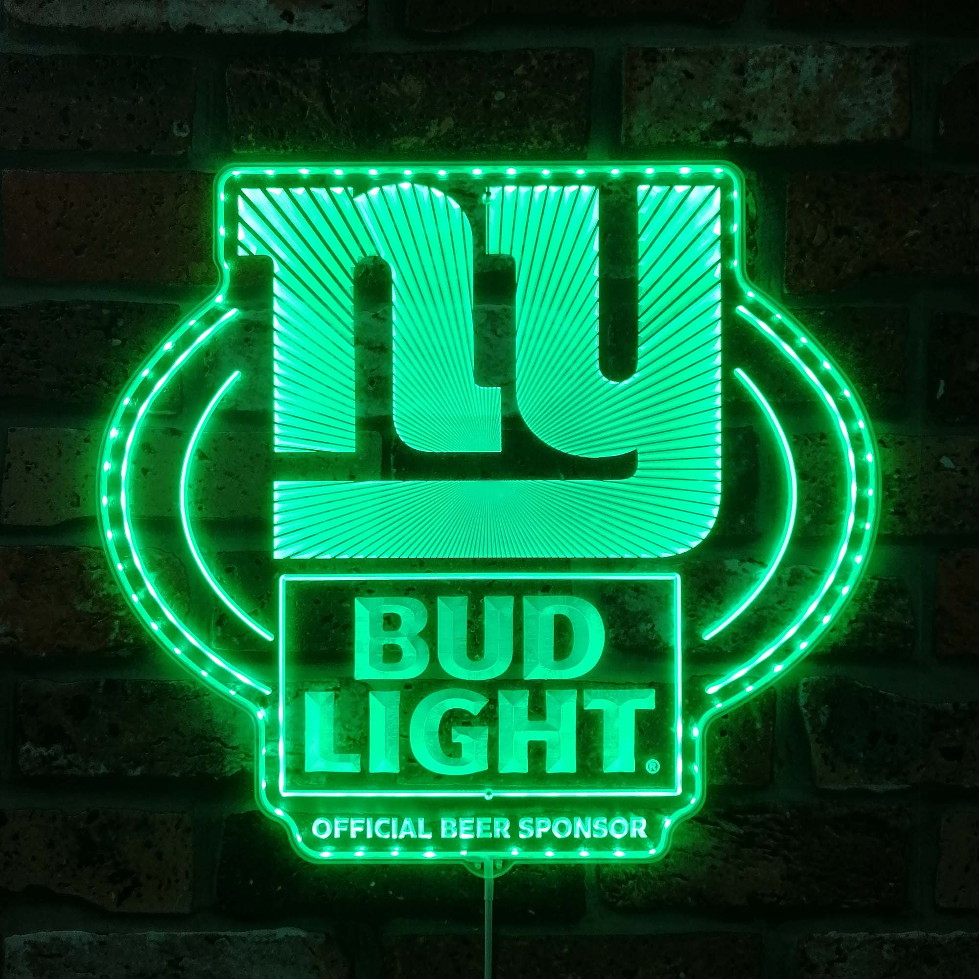 Bud Light & New York Giants Dynamic RGB Edge Lit LED Sign