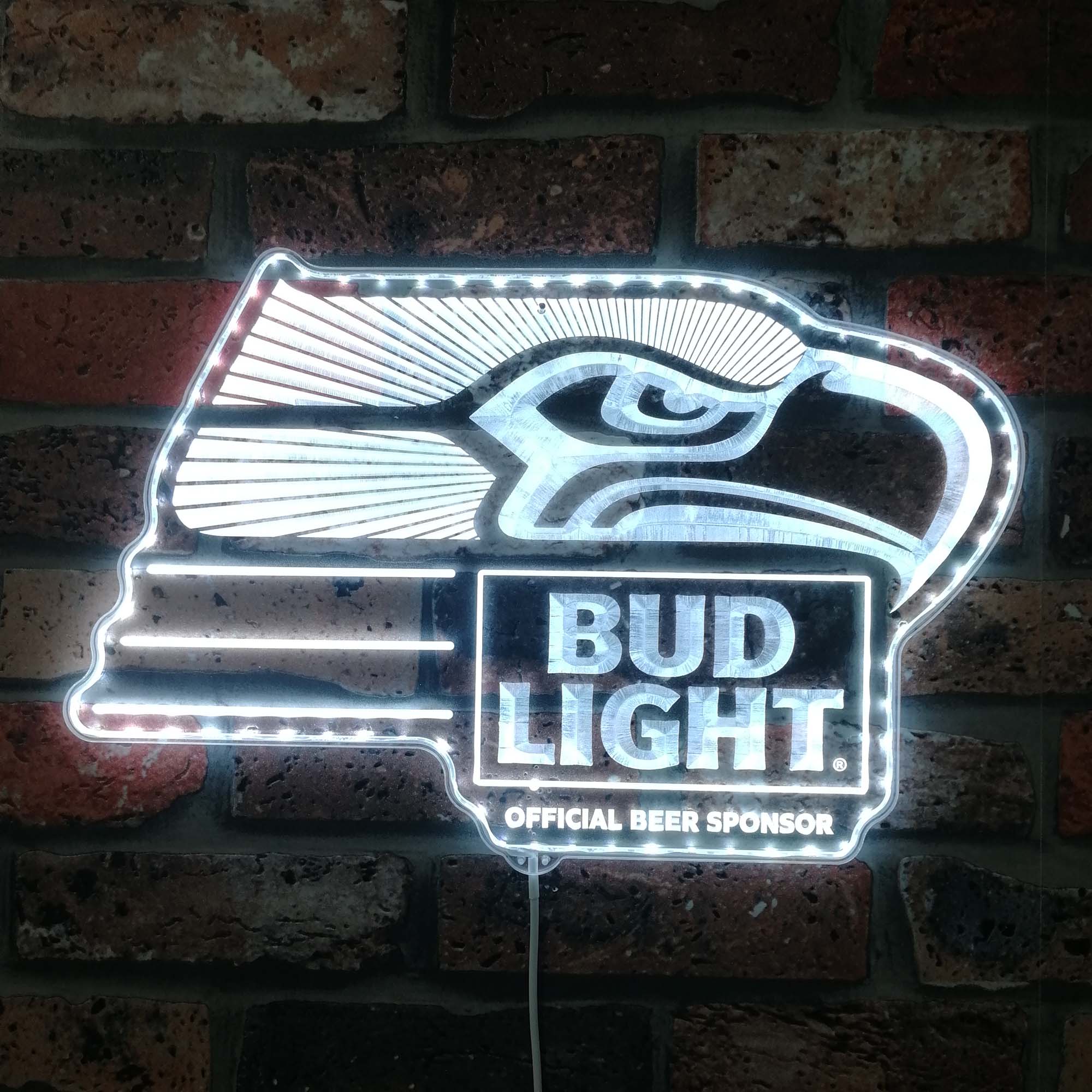 Bud Light & Seattle Seahawks Dynamic RGB Edge Lit LED Sign